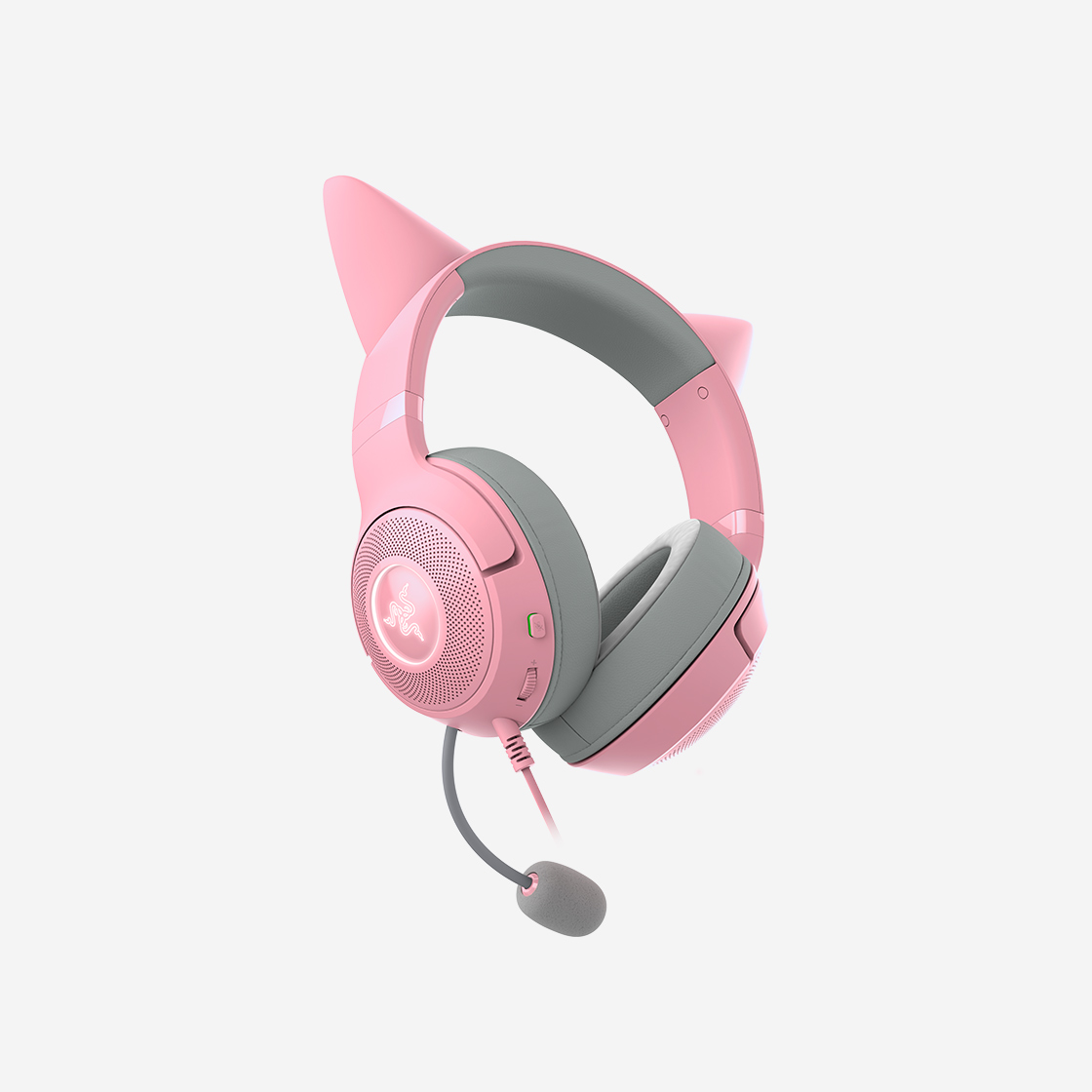 레이저 크라켄 키티 V2 쿼츠핑크 Kraken Kitty V2 Quartz 유선 게이밍 RGB 헤드셋(Razer Kraken Kitty V2 Quartz) - 2