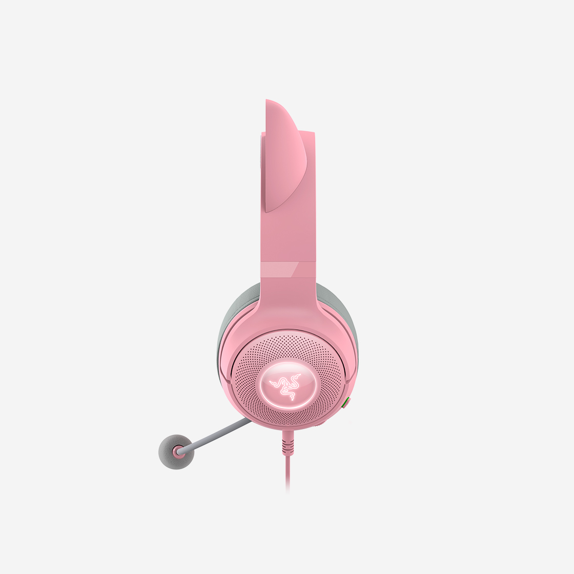 레이저 크라켄 키티 V2 쿼츠핑크 Kraken Kitty V2 Quartz 유선 게이밍 RGB 헤드셋(Razer Kraken Kitty V2 Quartz) - 3