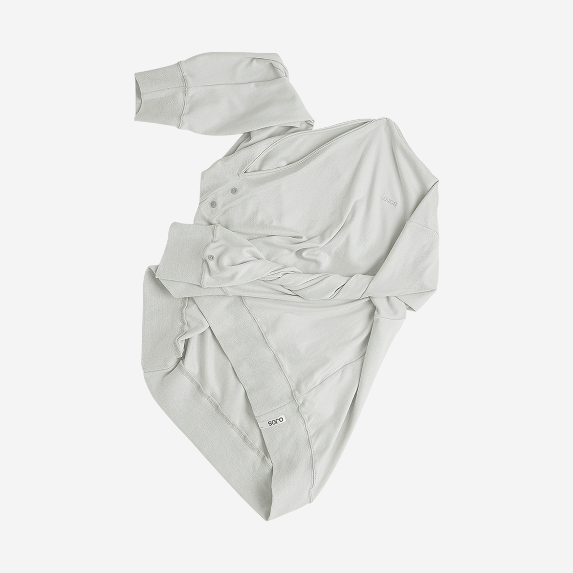 오호스 트위스트 버튼 업 스웻셔츠 그레이(OJOS Twisted Button-Up Sweatshirt Grey) - 3