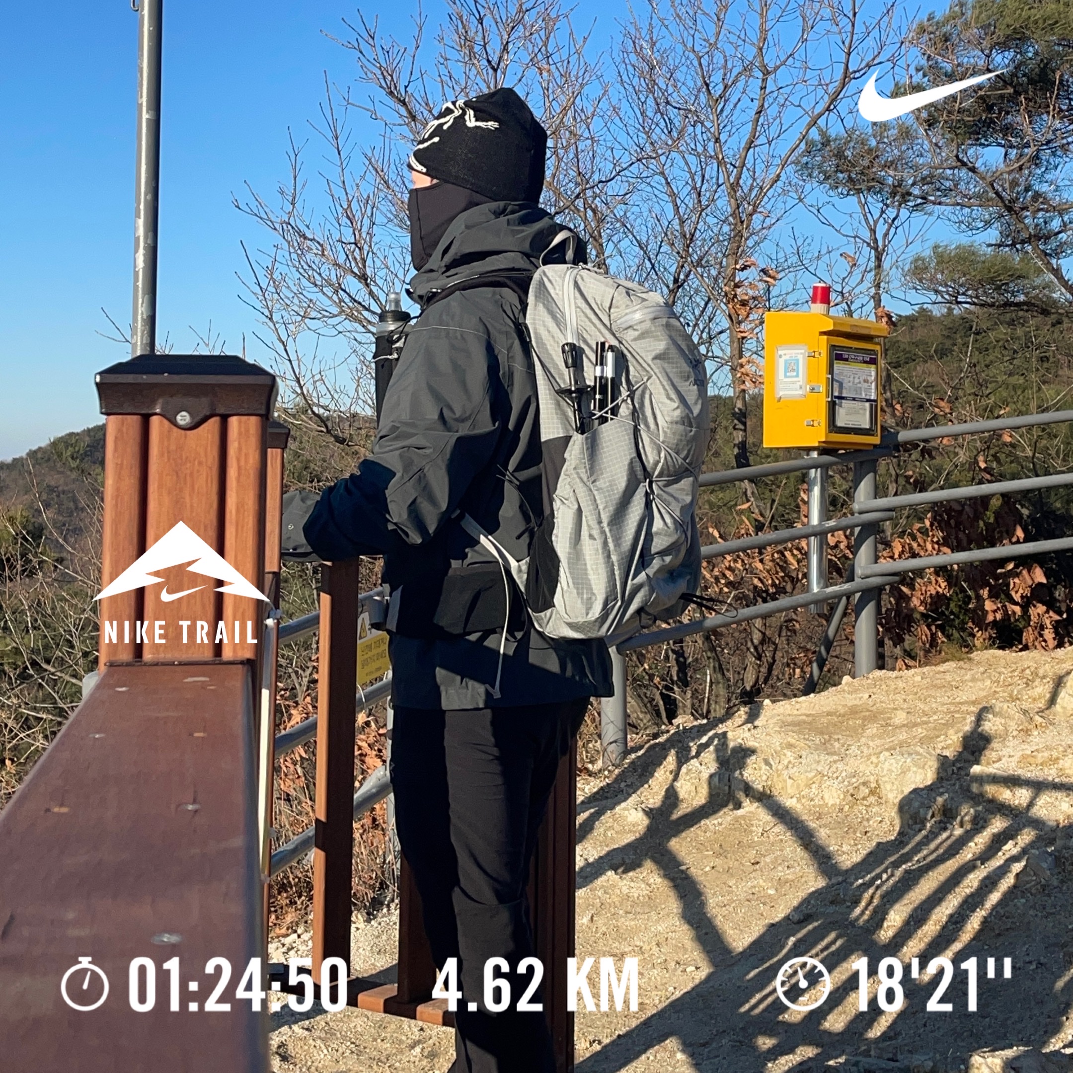 Arc'teryx Bird Head Toque Orca, Arc'teryx Aerios 30 Backpack Pixel 착용 스타일