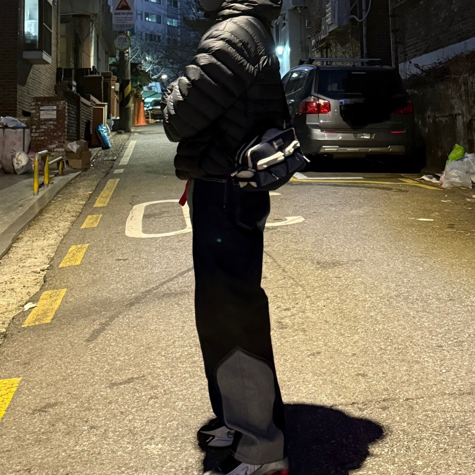 Supreme 2-Tone Paneled Baggy Jean Blue - 24FW 착용 스타일