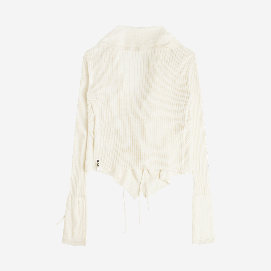 오호스 러플 드레이프 앙고라 가디건 아이보리(OJOS Ruffled Drape Angora Cardigan Ivory) - 2