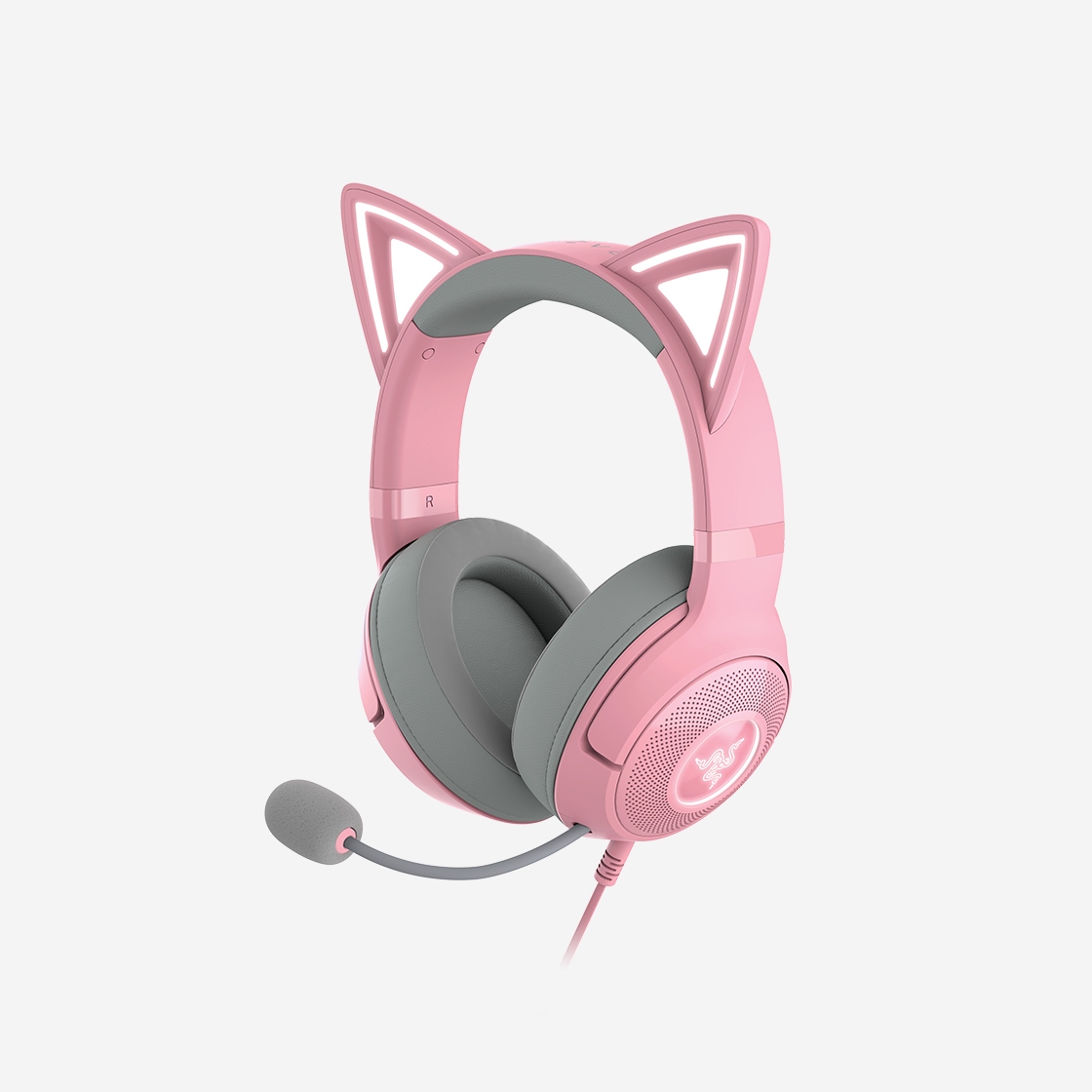레이저 크라켄 키티 V2 쿼츠핑크 Kraken Kitty V2 Quartz 유선 게이밍 RGB 헤드셋(Razer Kraken Kitty V2 Quartz) - 6