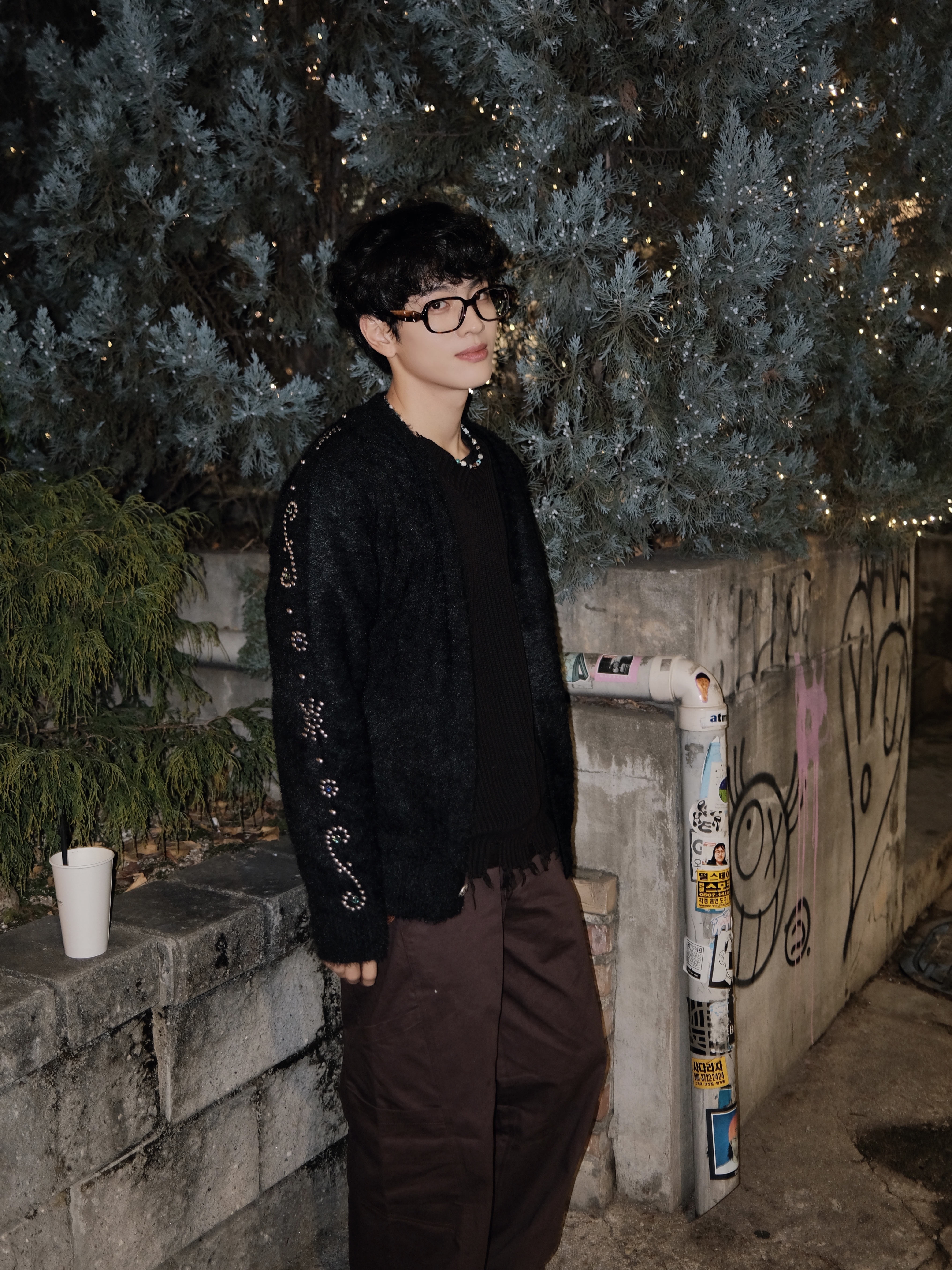 Gentle Monster x Maison Margiela MM114 Tortoiseshell Clear 착용 스타일