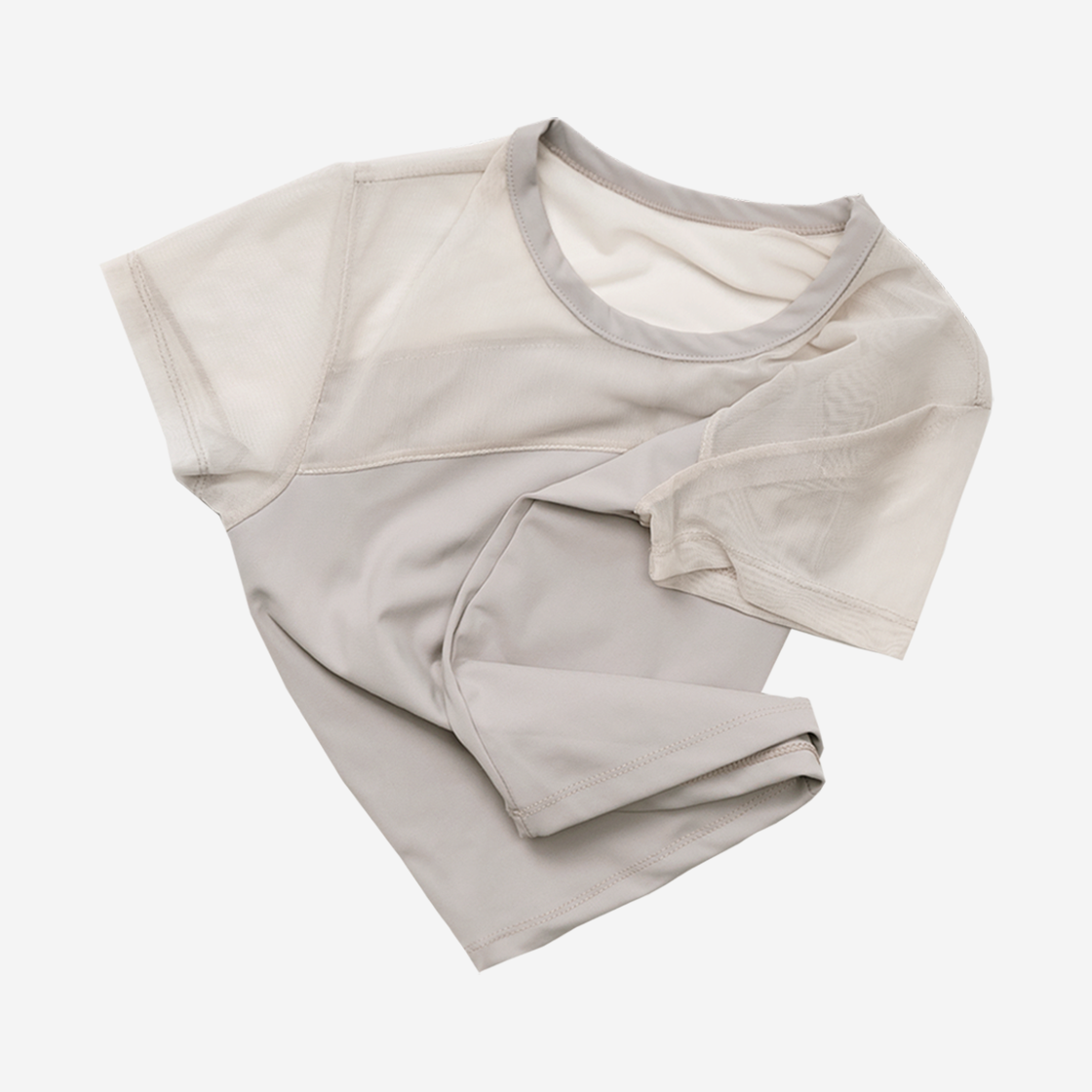 오호스 하프 쉬어 져지 티 베이지(OJOS Half Sheer Jersey T Beige) - 3