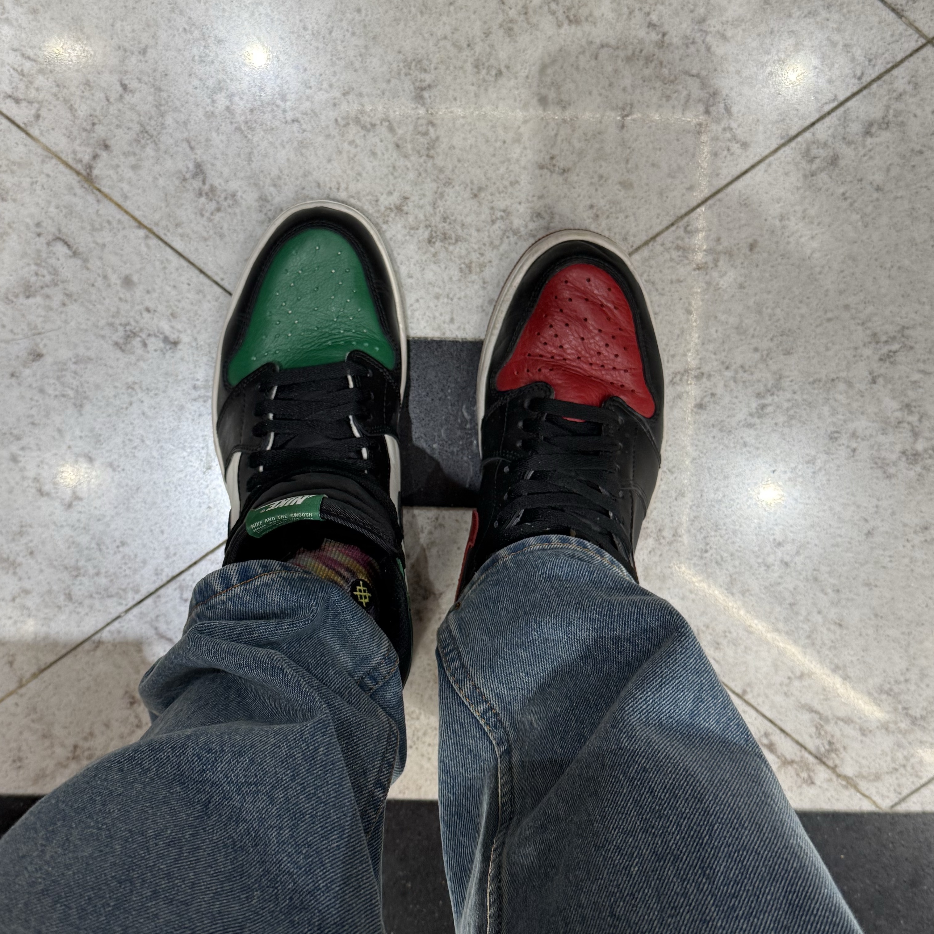 Jordan 1 Retro High OG Bred Banned 2016, Jordan 1 Retro High OG Pine Green 착용 스타일