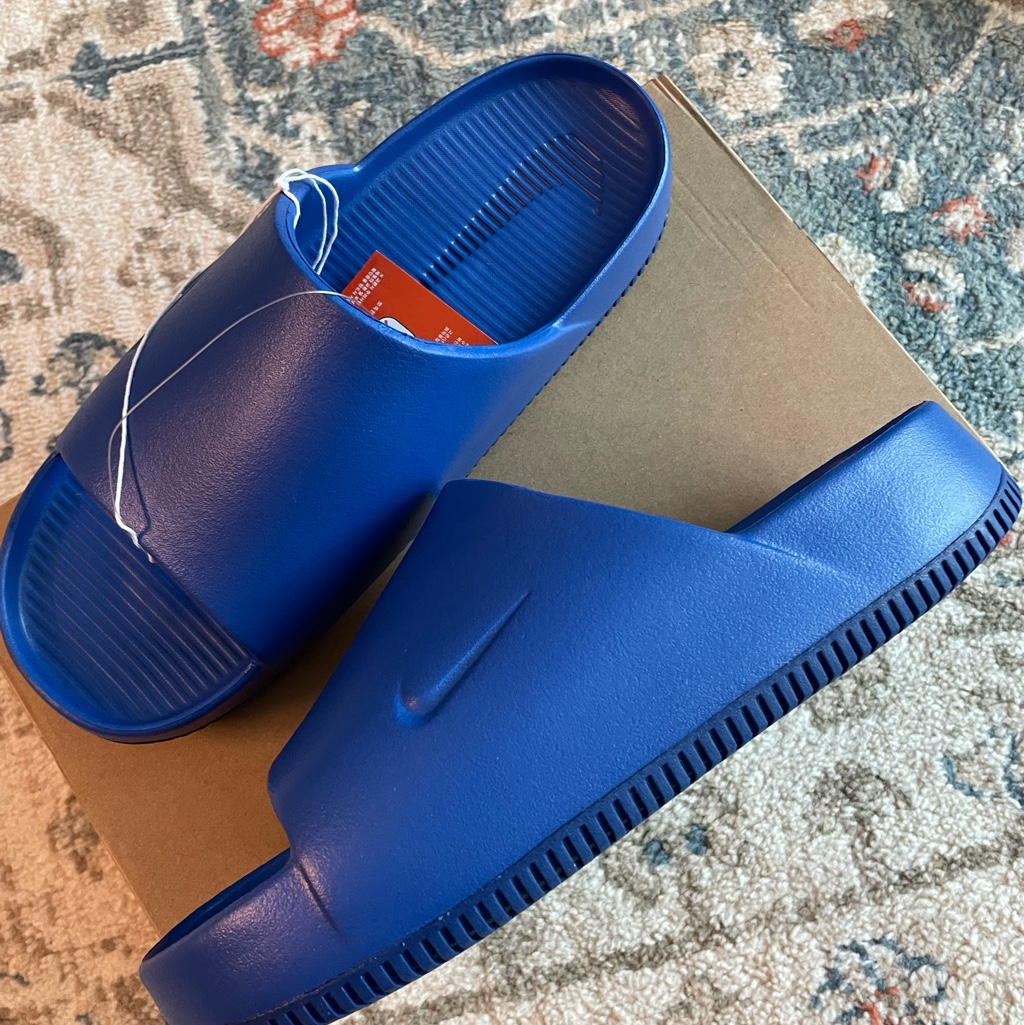 Nike Calm Slide Game Royal 착용 스타일 - 1