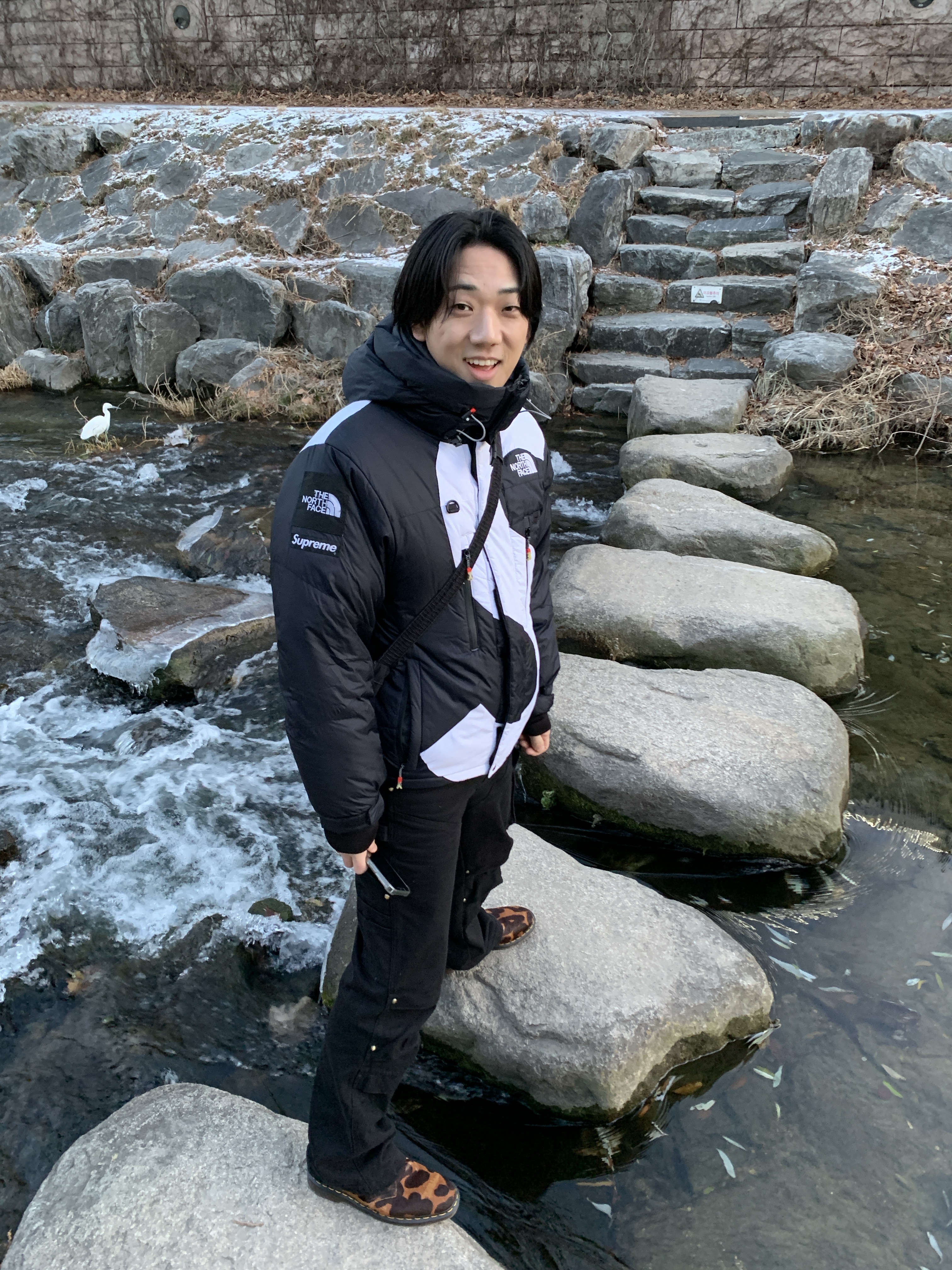 Supreme x The North Face S Logo Summit Series Himalayan Parka Black - 20FW, Vacant Archive Unisex Nova Carpenter Pants Black 착용 스타일 - 1