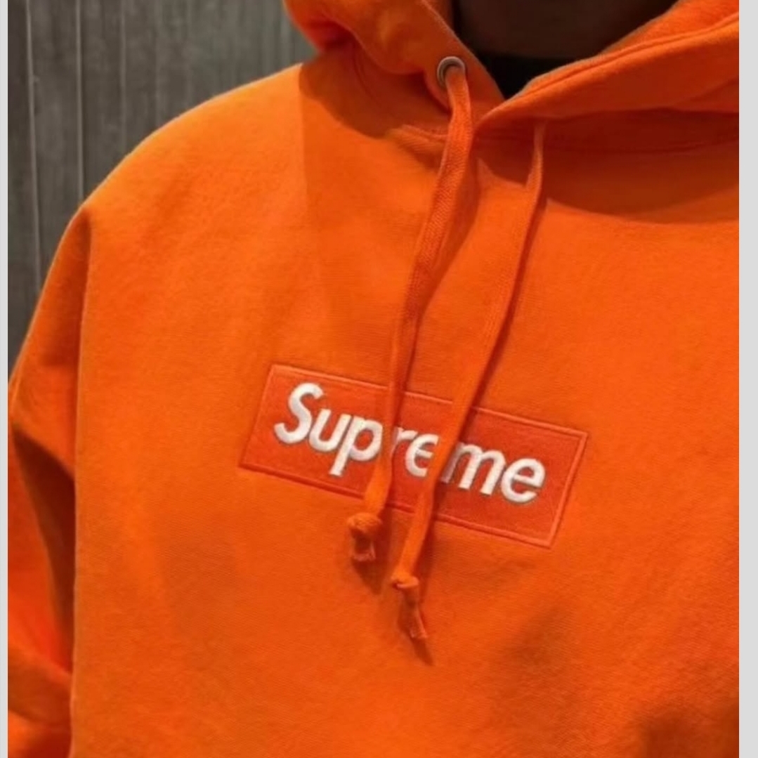 Supreme Box Logo Hooded Sweatshirt Dark Orange - 24FW 착용 스타일 - 9