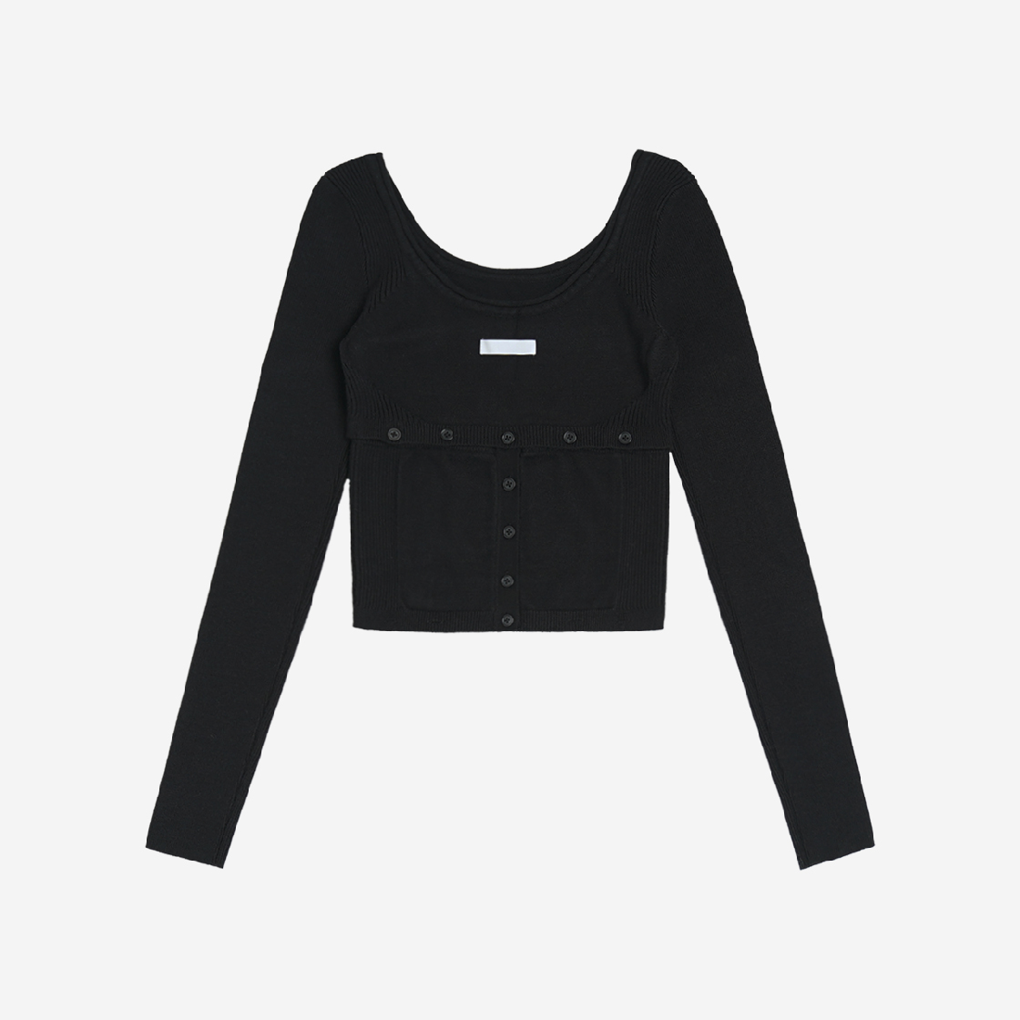 오호스 아이 플루이드 니트 탑 블랙(OJOS i:e Fluid Knit Top 01 Black) - 2