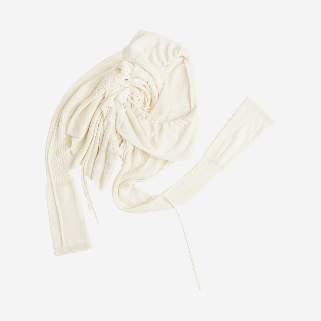 오호스 러플 드레이프 앙고라 가디건 아이보리(OJOS Ruffled Drape Angora Cardigan Ivory) - 3