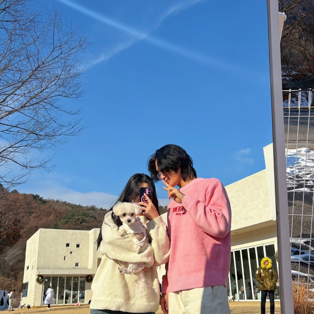 Supreme Flocked Logo Sweater Pink - 24FW 착용 스타일