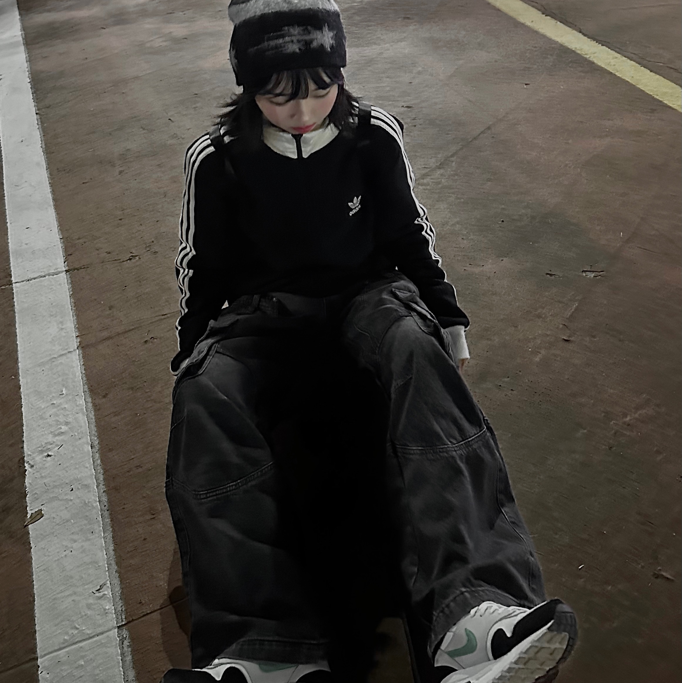 Adidas Waffle Beckenbauer Track Top Black - KR Sizing 착용 스타일