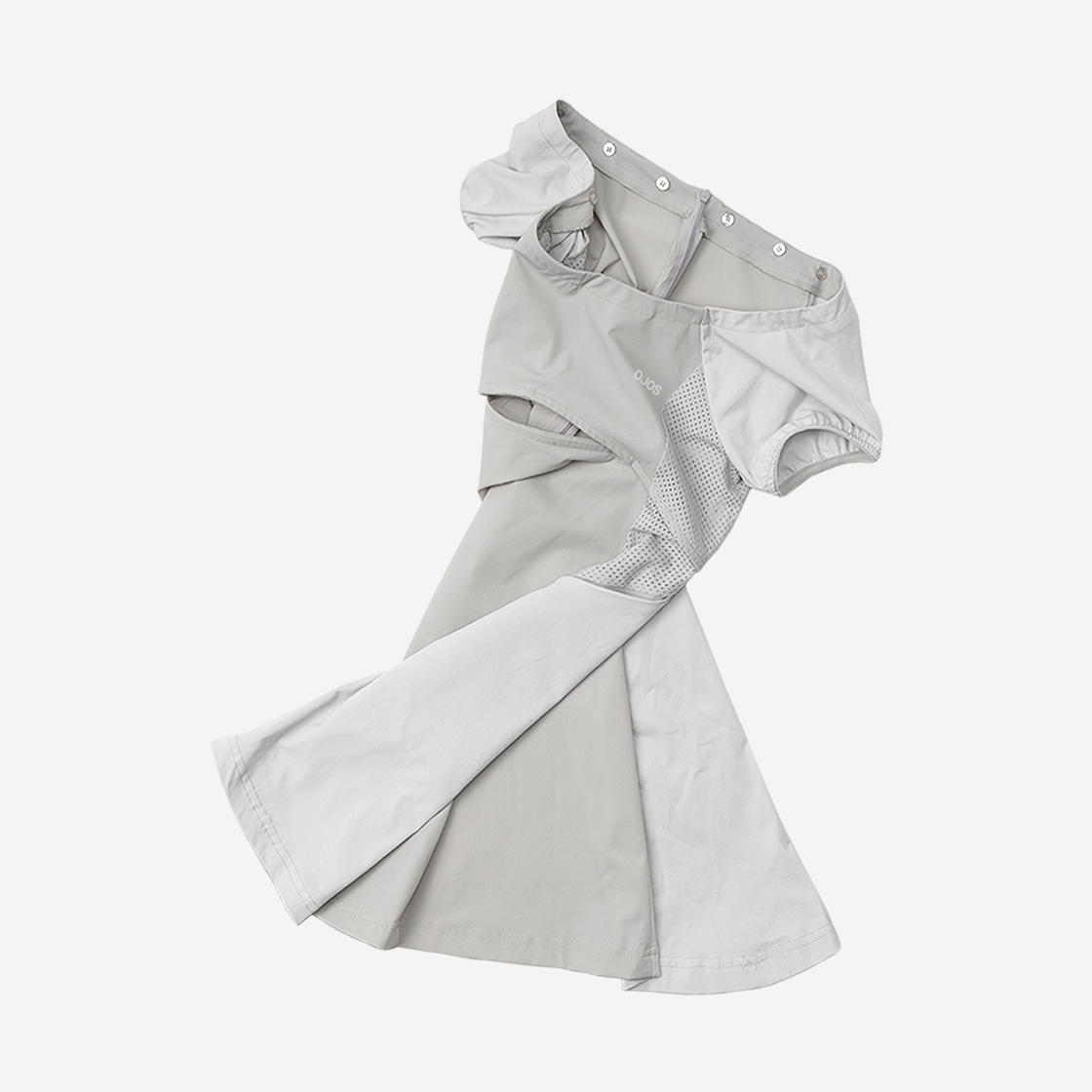 오호스 캡슬리브 슬릿 미니 드레스 그레이(OJOS Capsleeve Slit Mini Dress Grey) - 3