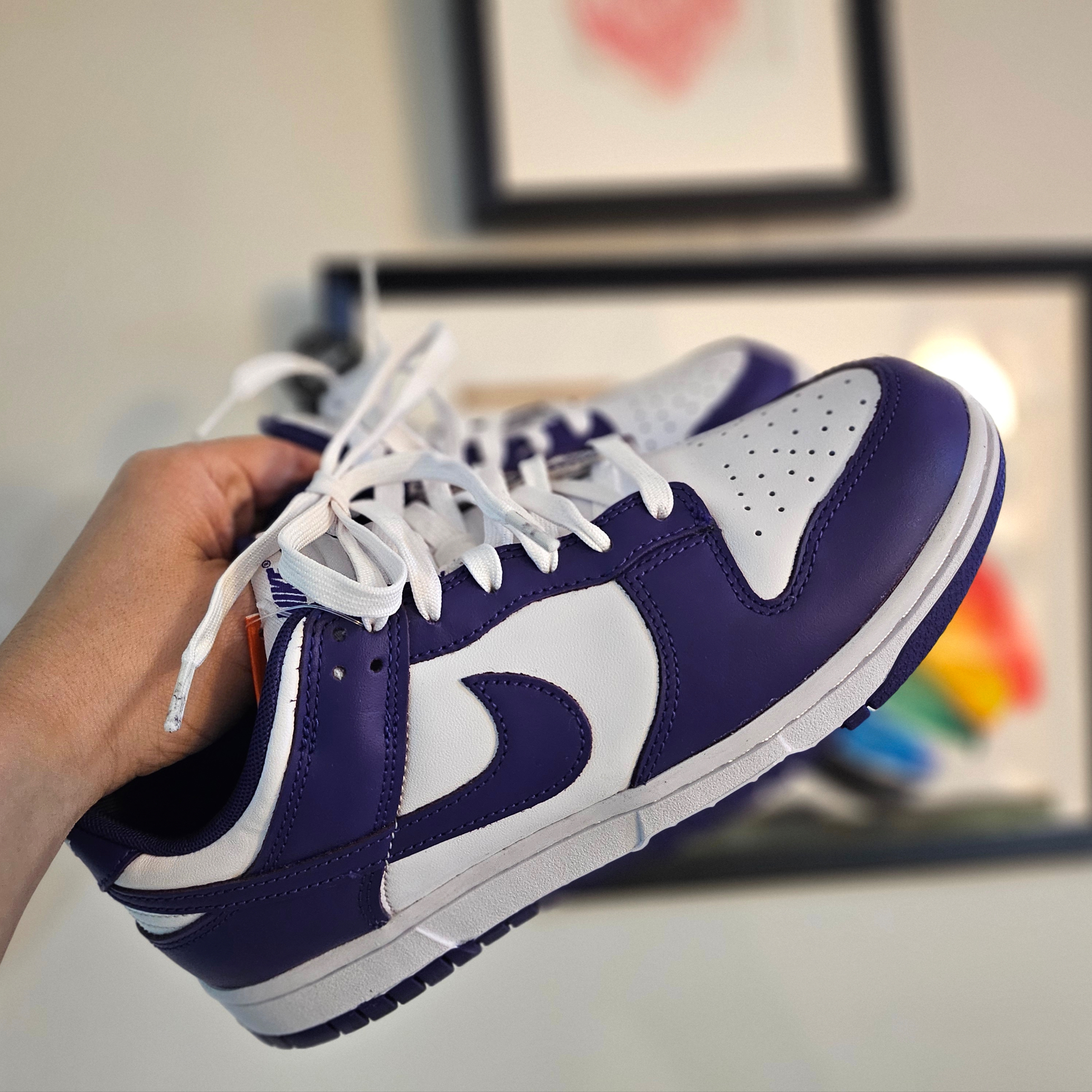 Nike Dunk Low Retro Championship Court Purple 착용 스타일 - 2