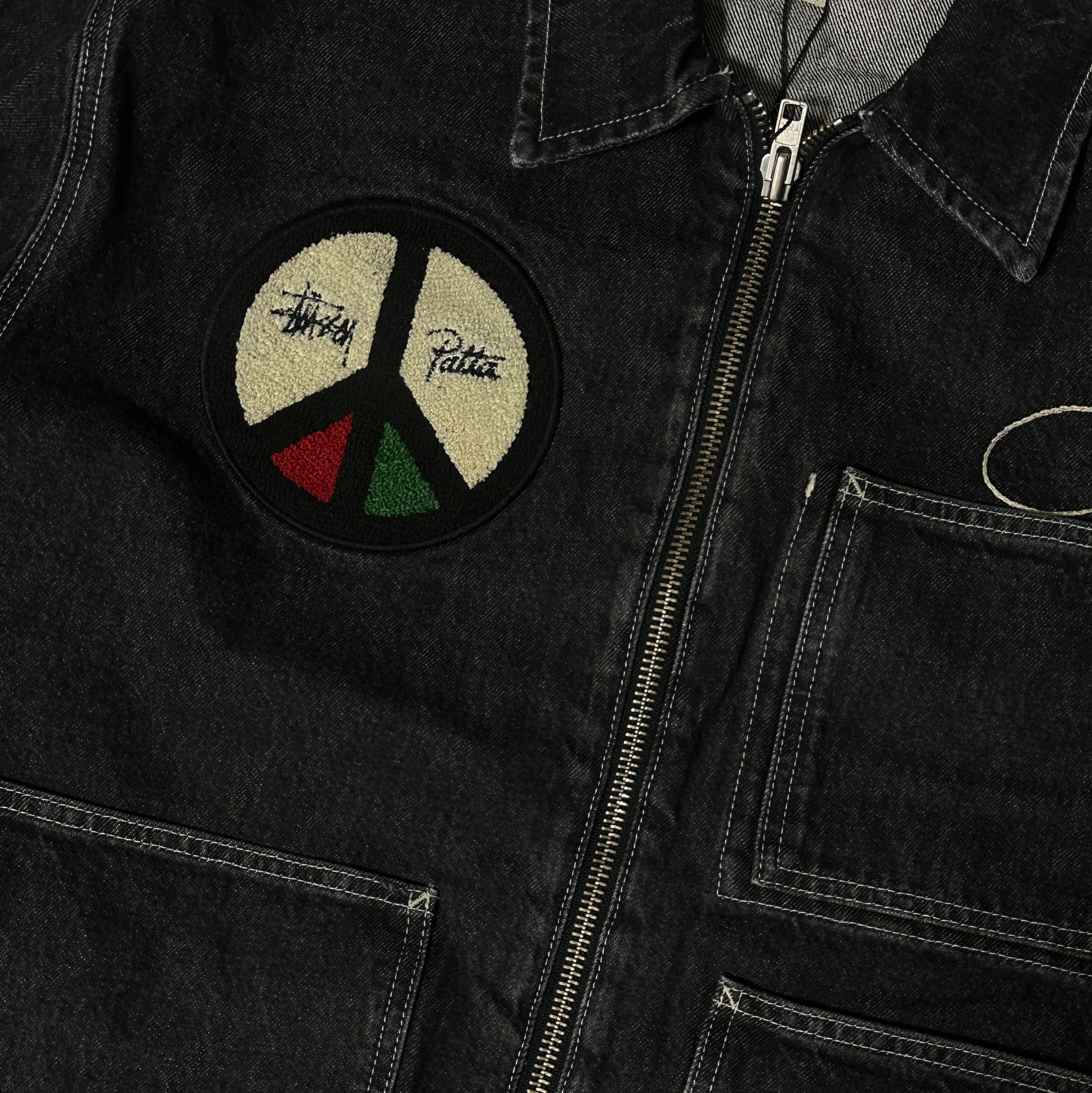 Stussy x Patta Zip Work Jacket Black 착용 스타일