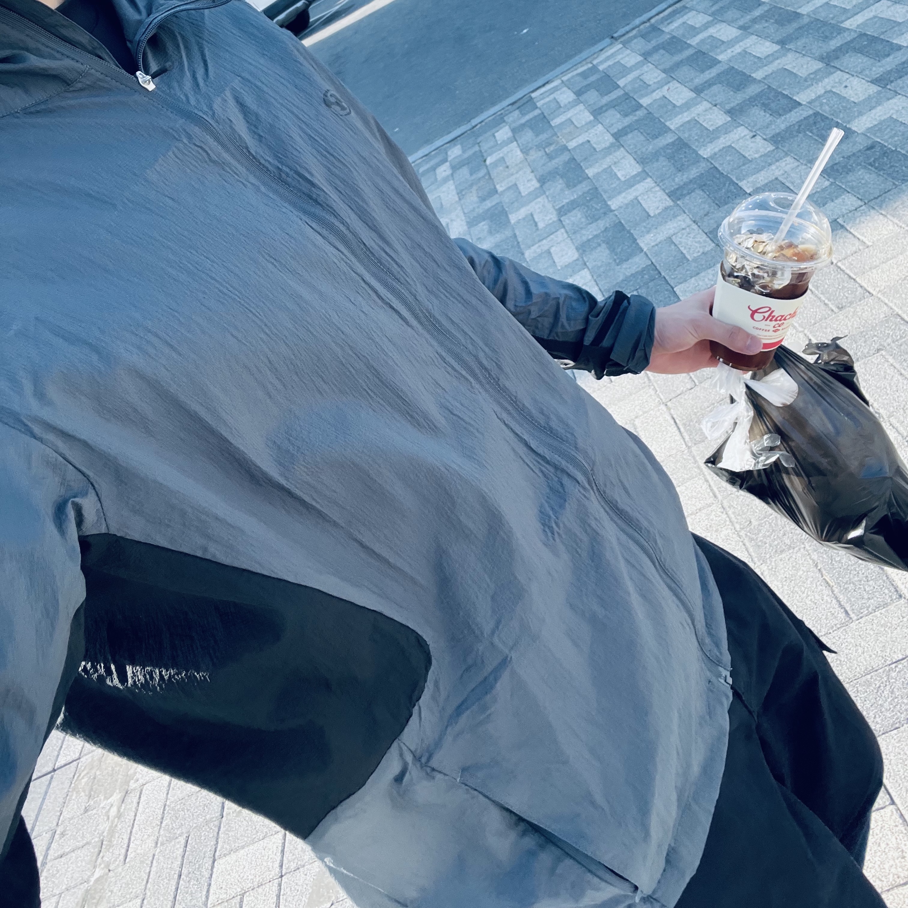 Sansan Gear Air Dash Jacket Charcoal - 24SS 착용 스타일