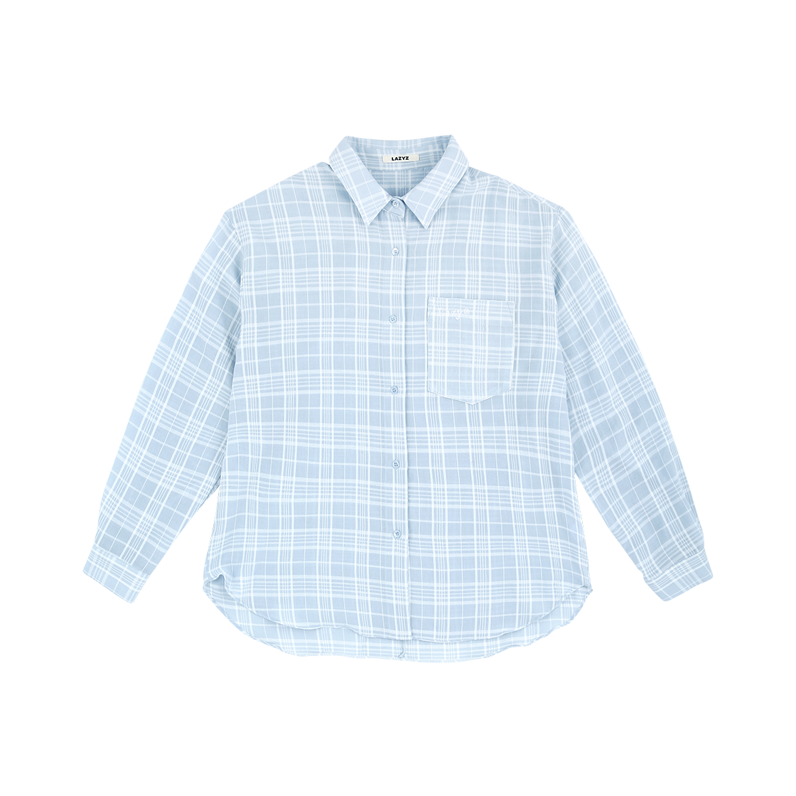 레이지지 루즈핏 클래식 체크 셔츠 스카이(LAZYZ Loose Fit Classic Check Shirt Sky) - 2