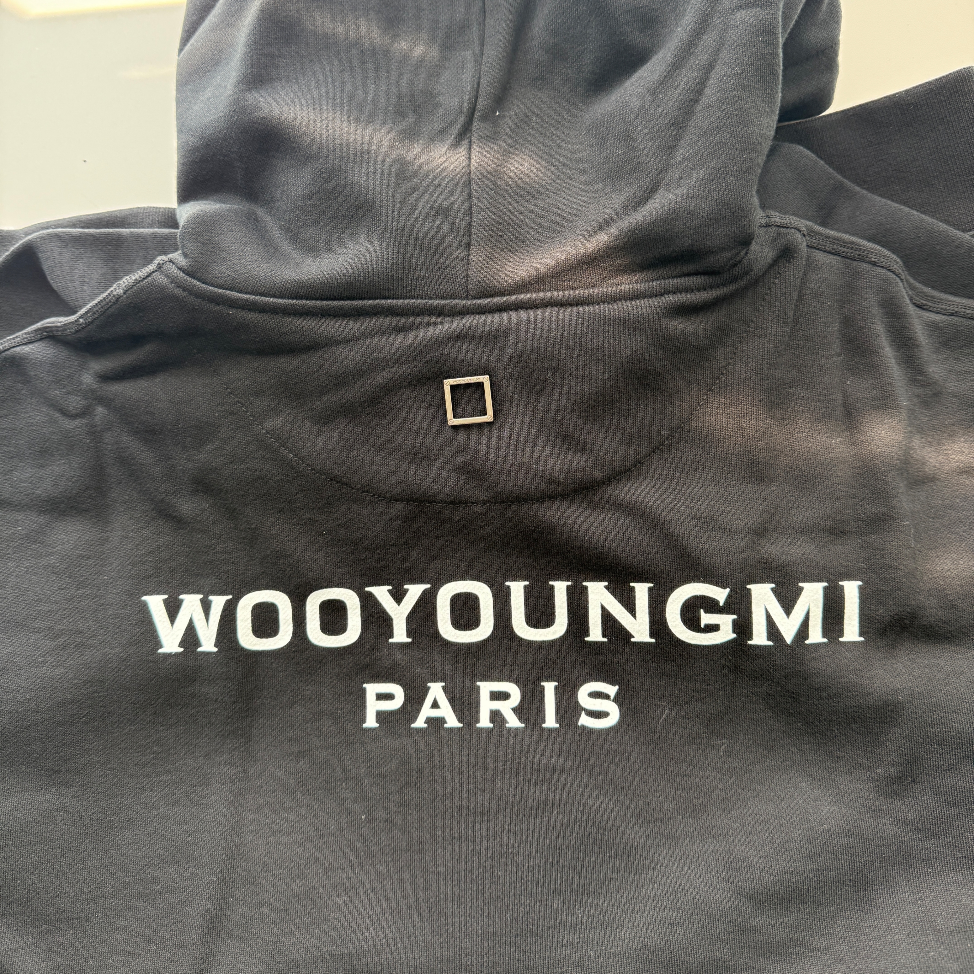 Wooyoungmi Back Logo Hooded Zip Up Black - 24FW 착용 스타일