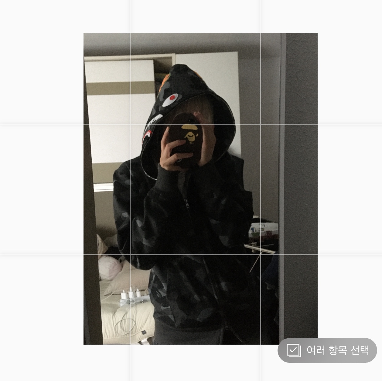 BAPE Color Camo Shark Full Zip Hoodie Black 착용 스타일