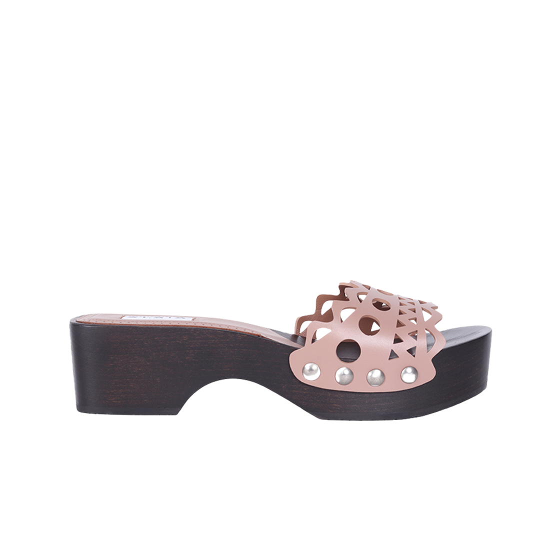 (W) 알라이아 우드 클로그 뮬 누드((W) Alaia Wood Clogs Mule Nude)