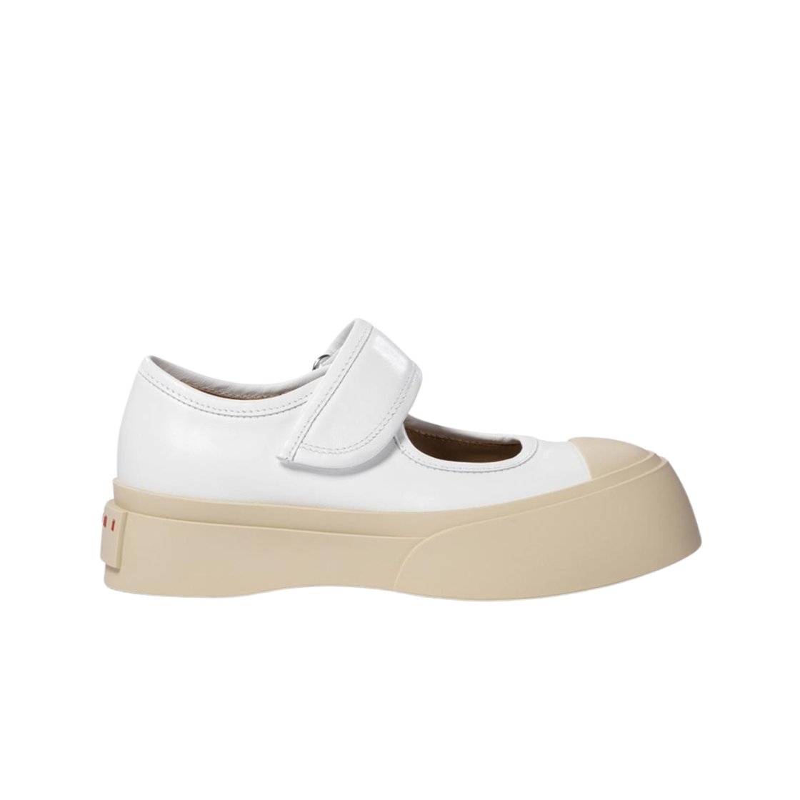 (W) 마르니 나파 레더 메리 제인 스니커즈 릴리 화이트((W) Marni Nappa Leather Mary Jane Sneakers Lily White)