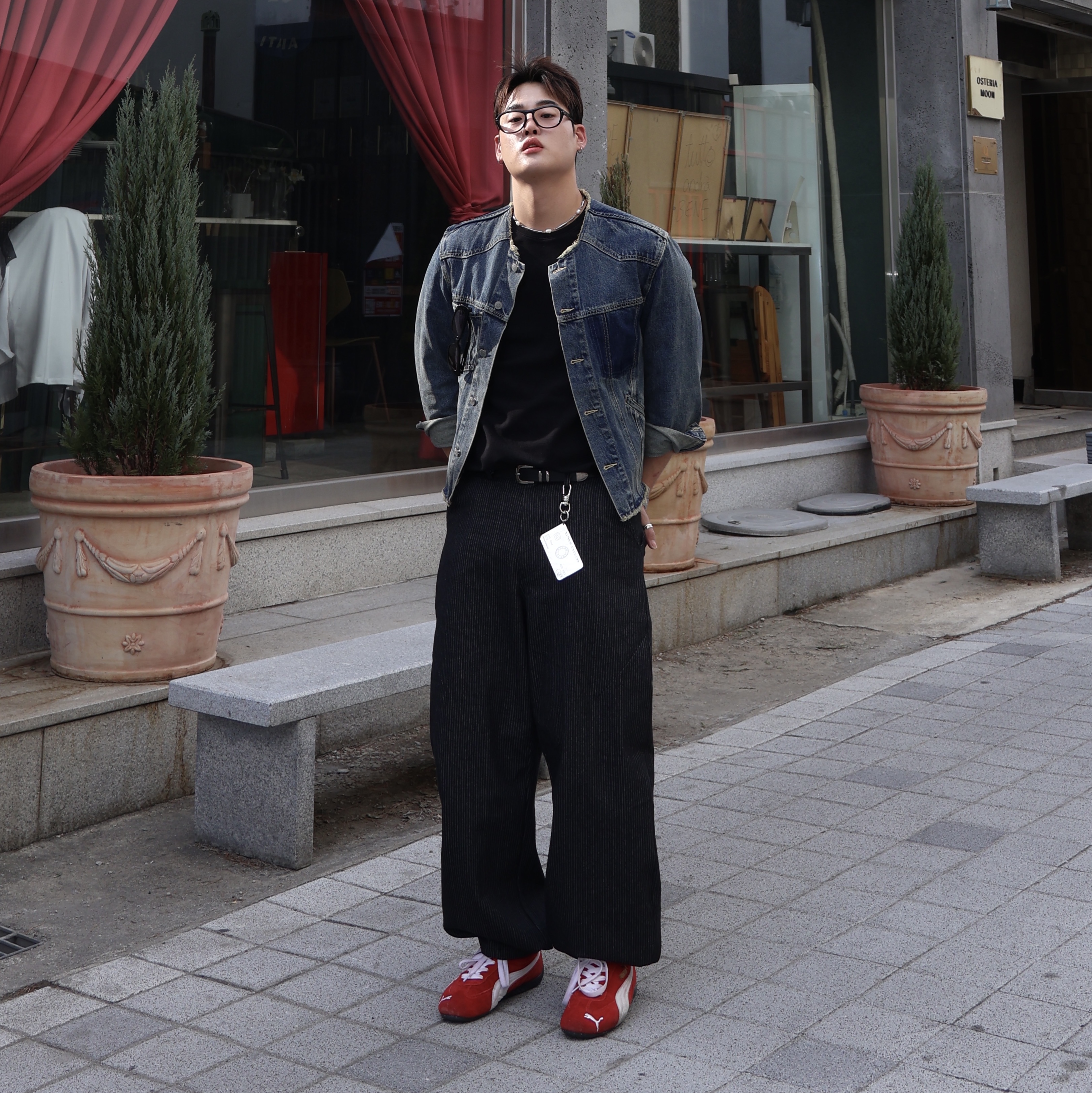 푸마 스피드캣 OG 레드 화이트 착용 스타일 - 1