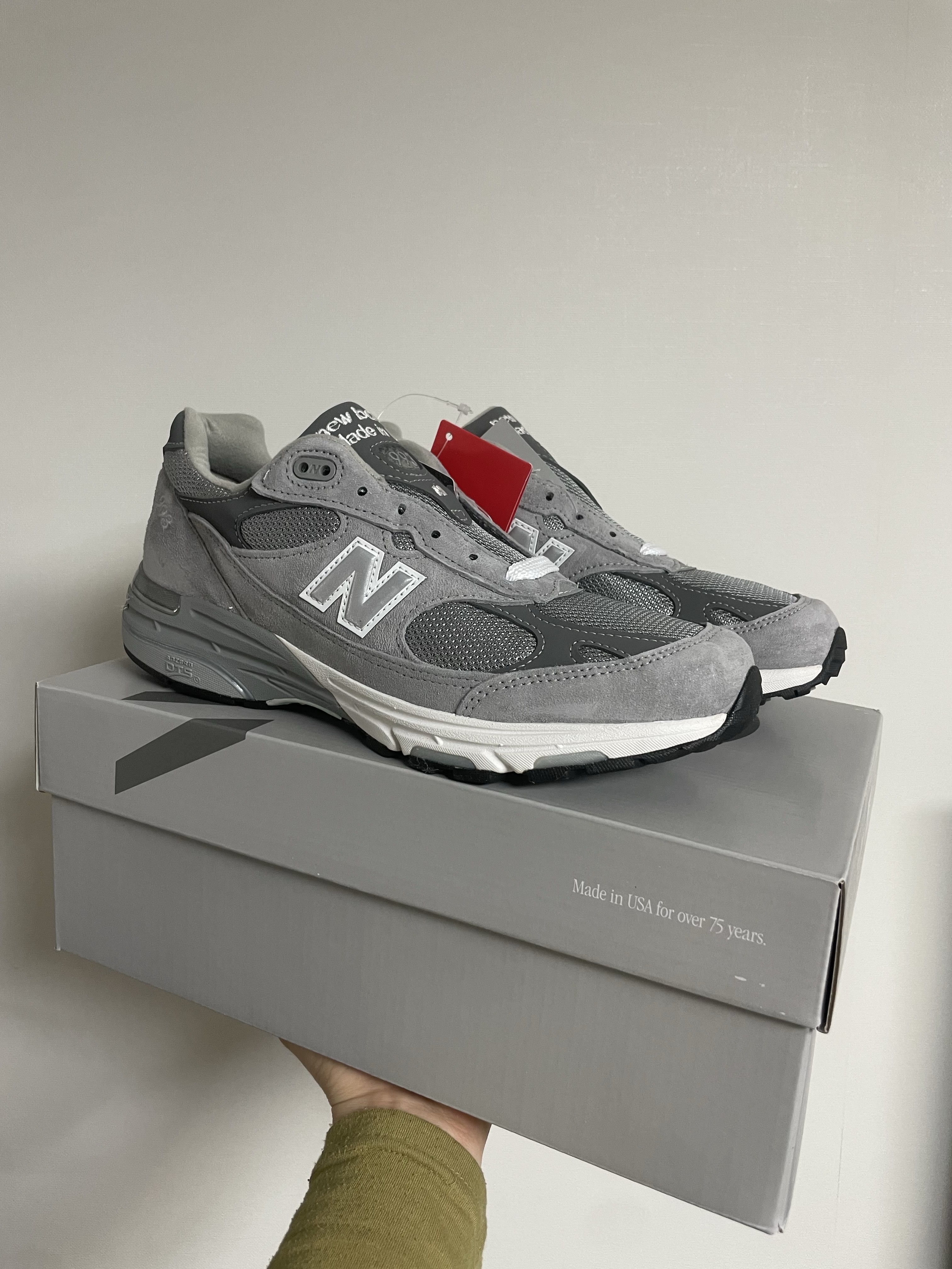New Balance 993 Made in USA Grey - D Standard 착용 스타일 - 2