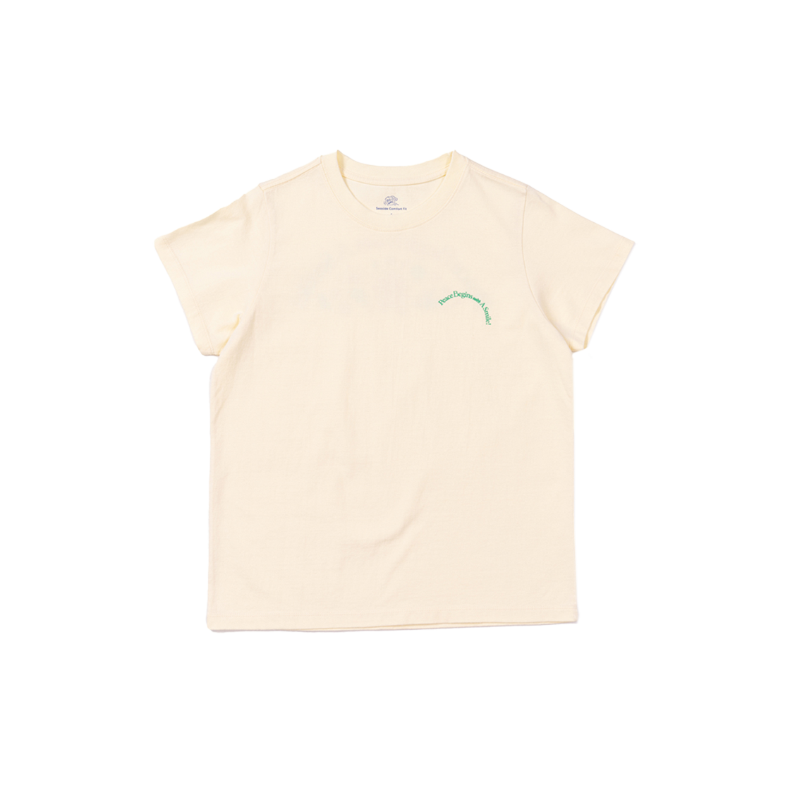 빅웨이브 컬렉티브 피스 비긴스 위드  어 스마일 여자 반팔티 크림(Bigwave Collective  Peace Begins With A Smile Women Tee Cream) - 2