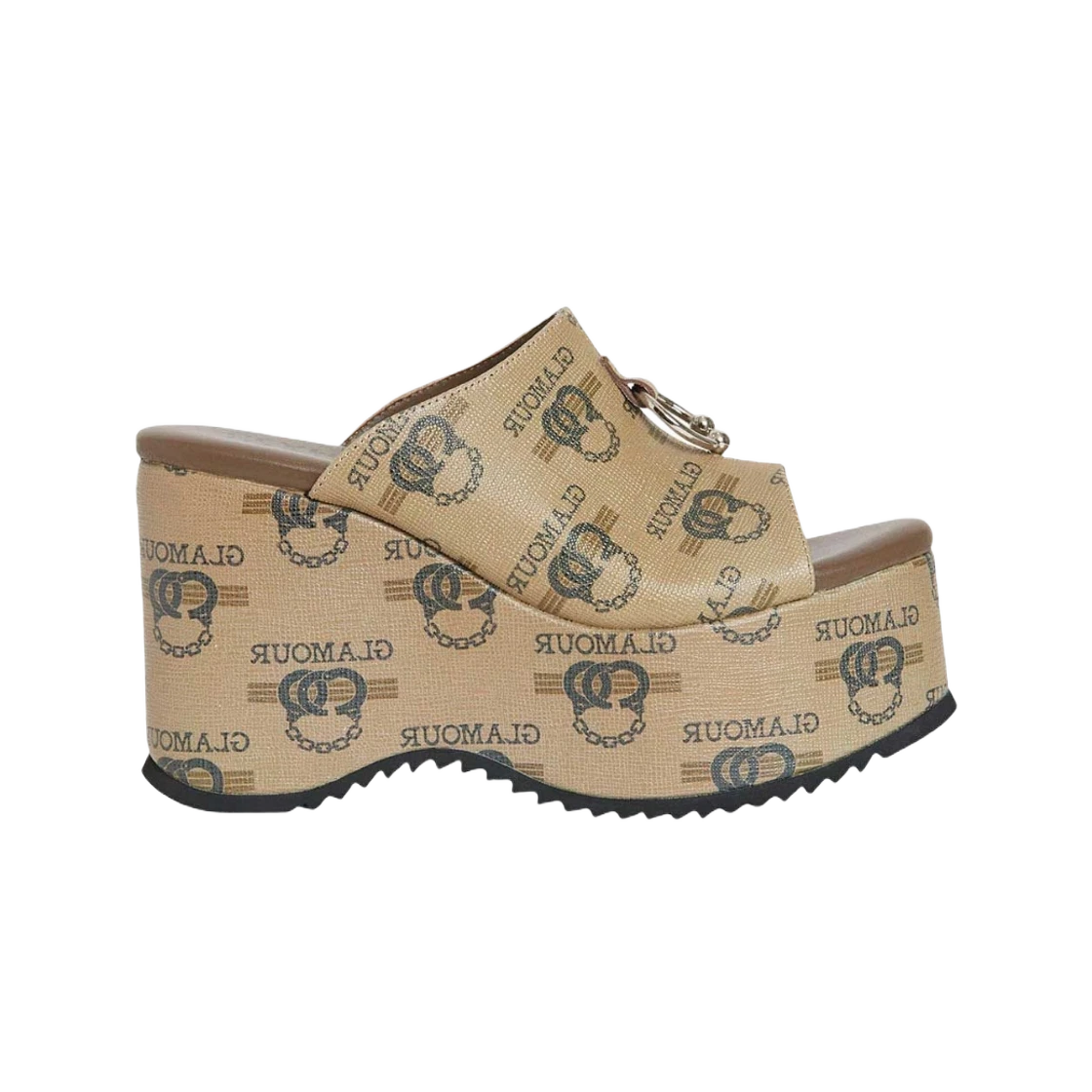 01251QS03 (W) Hysteric Glamour HG Jailbait Wedge Sandals Brown