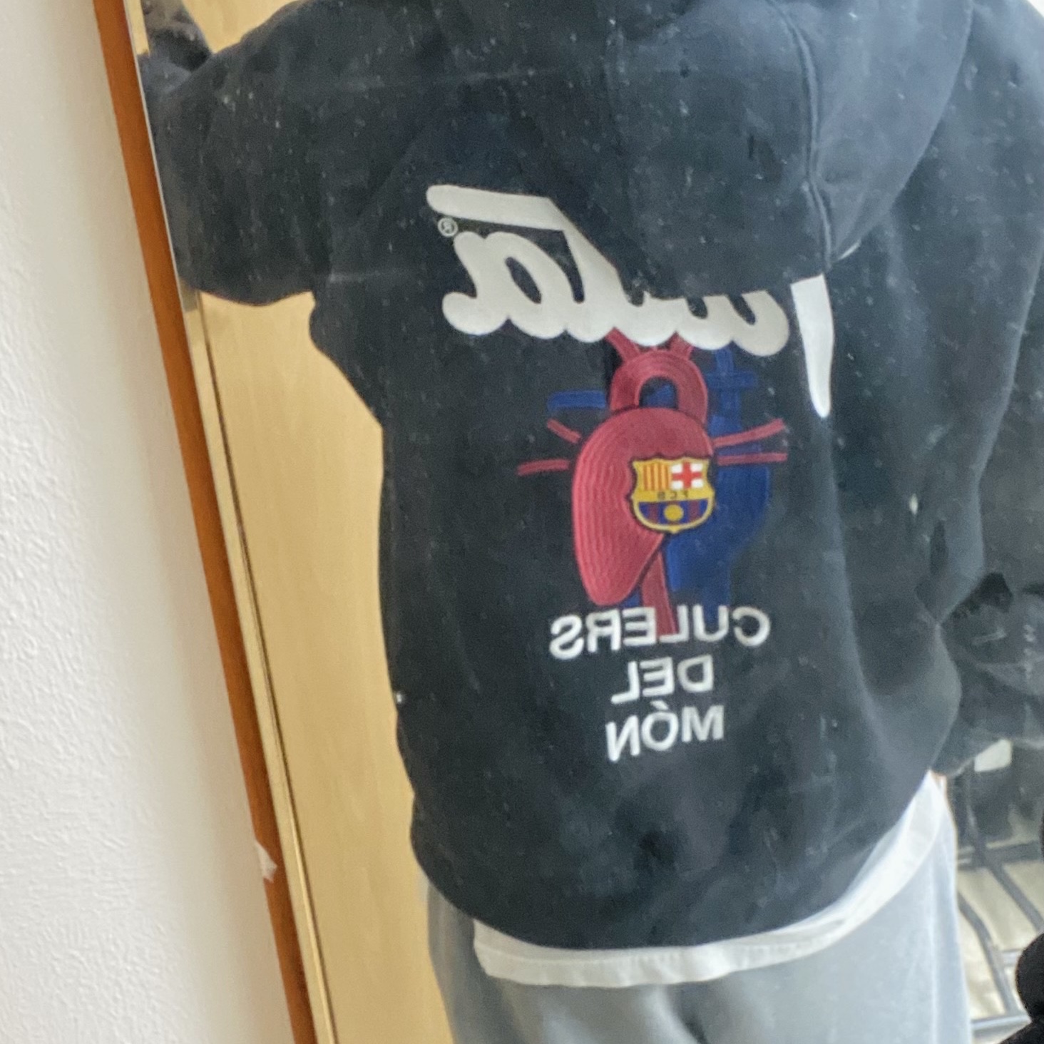 Nike x Patta x FC Barcelona Solo Swoosh Hoodie Culers del Món (FD4147-010) 착용 스타일
