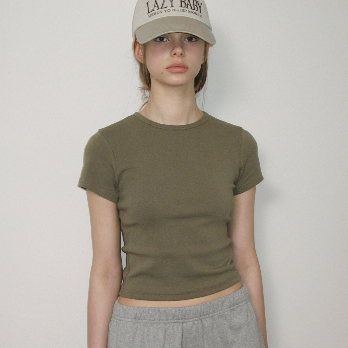 레이지지 데일리 티셔츠 카키(LAZYZ Daily T Shirt Khaki) - 3