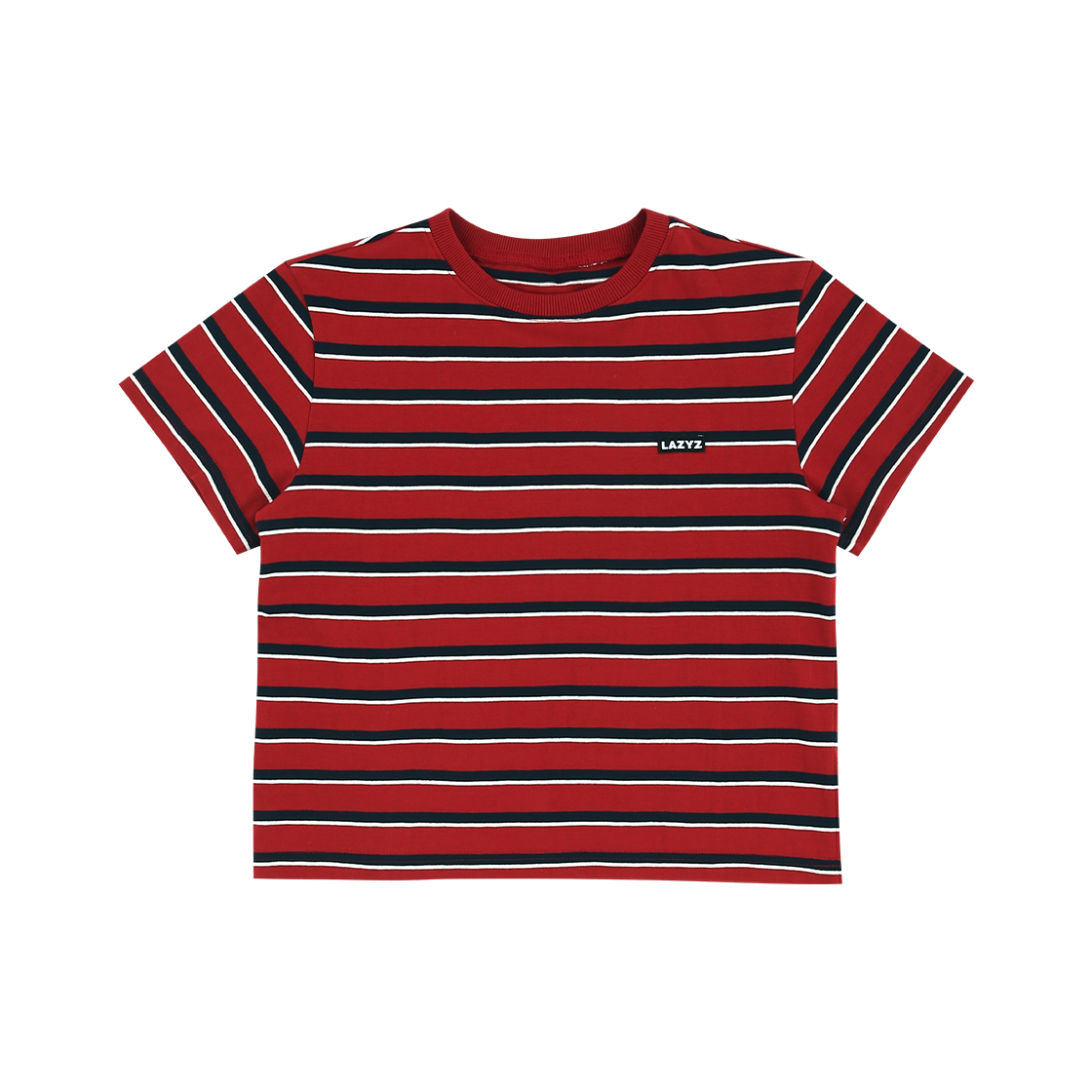 레이지지 클래식 라벨 스트라이프 티셔츠 레드(LAZYZ Classic Label Stripe T Shirt Red) - 2