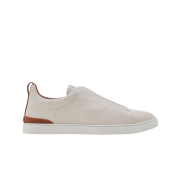 Zegna Deerskin Triple Stitch Sneakers Off White