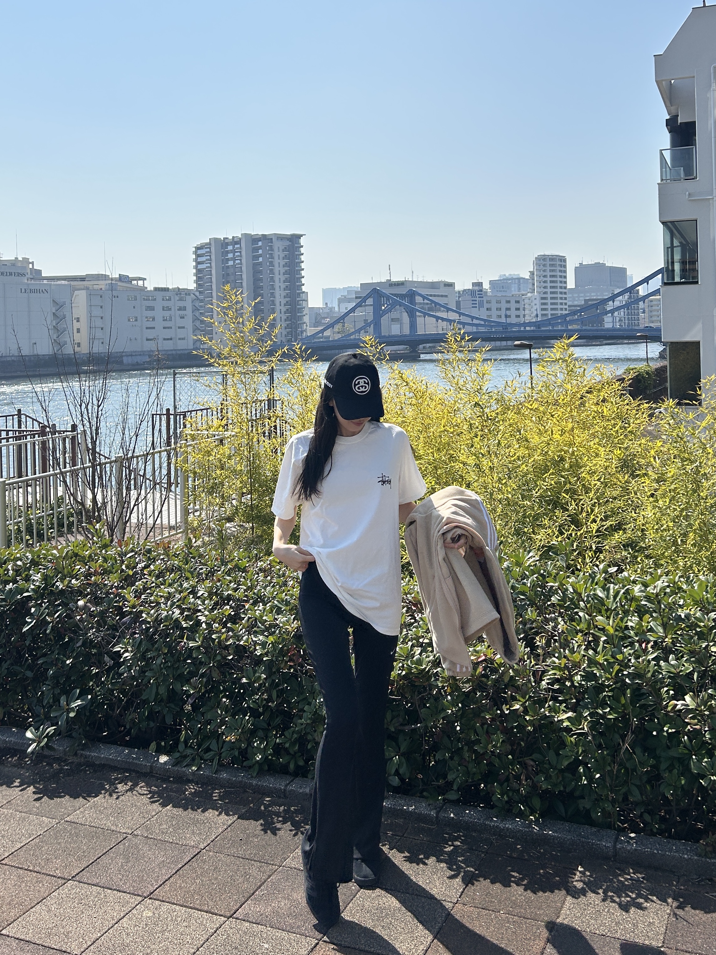 Stussy SS Link 9Twenty Cap Black, Stussy California Grown Pigment Dyed T-Shirt Natural 착용 스타일