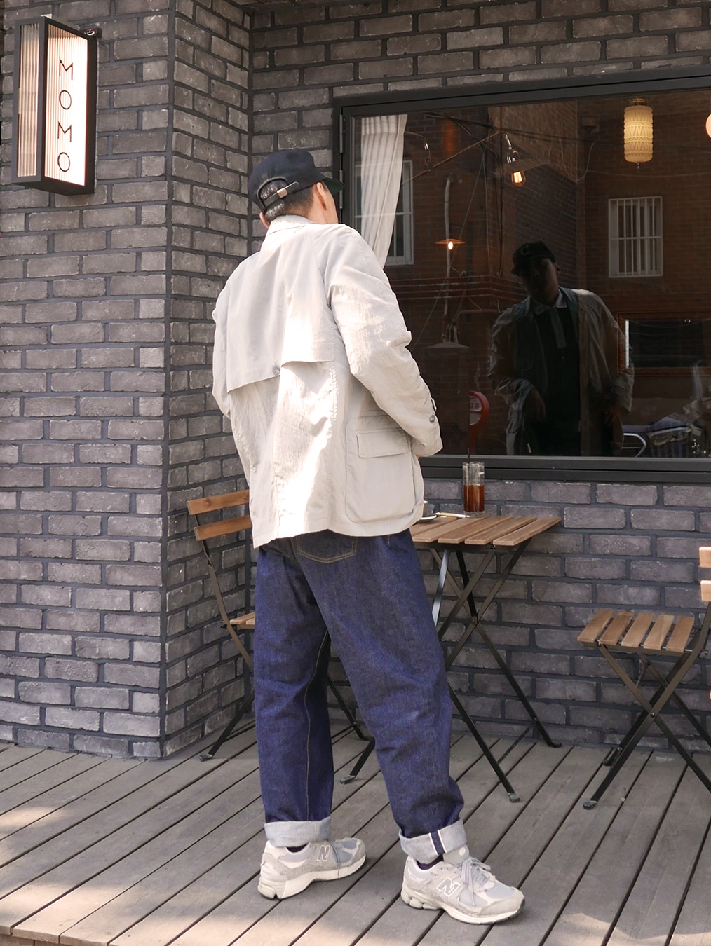 Hongwoosung Sports Suit Jacket Gray, Hongwoosung H Logo Pique Shirts Green 착용 스타일 - 2