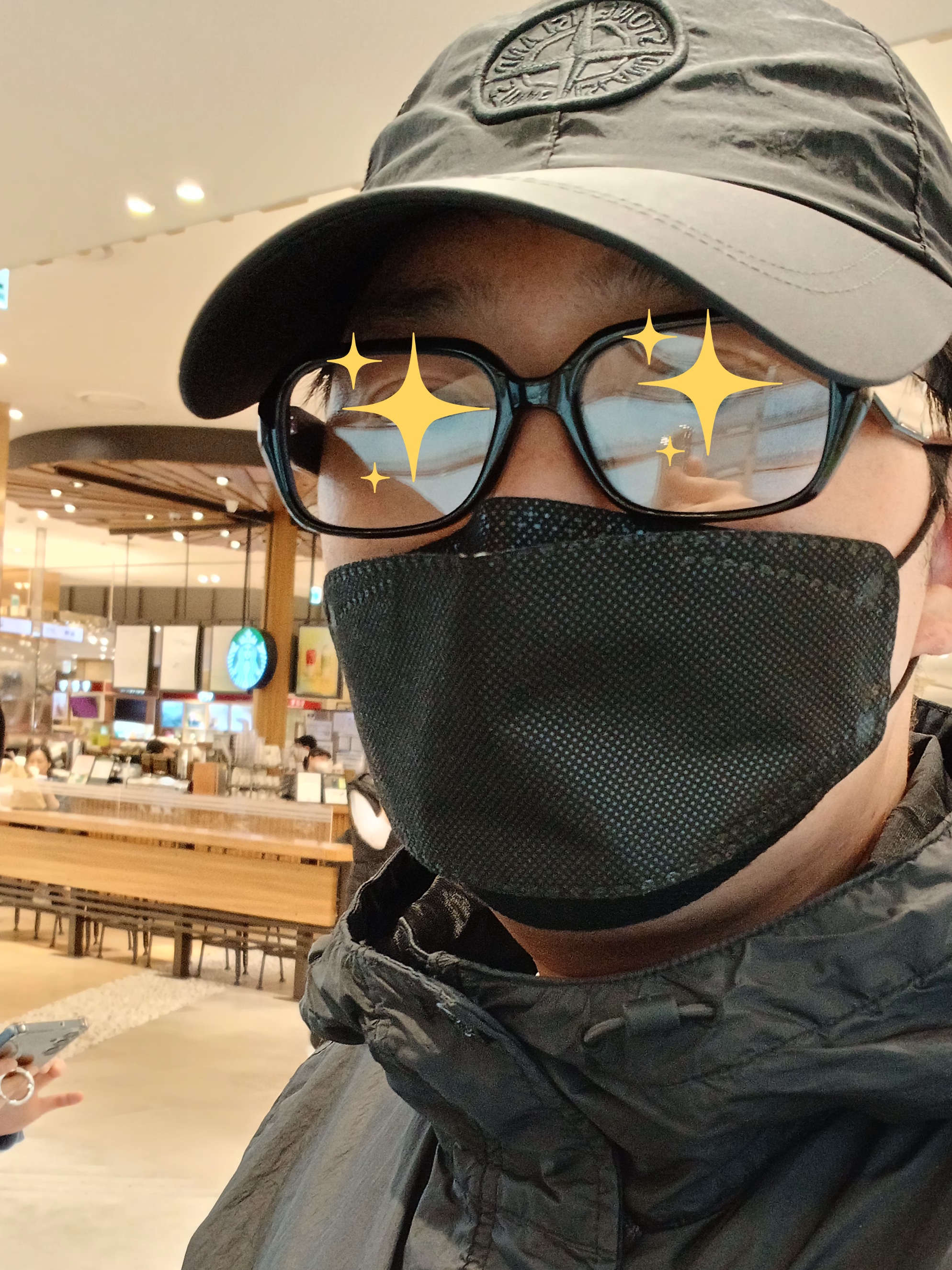 Gentle Monster x Maison Margiela MM212 Black Clear, Stone Island S0A23 Crinkle Reps R-NY Wind Resistant Anti-Drop Hooded Jacket - 25SS 착용 스타일 - 3
