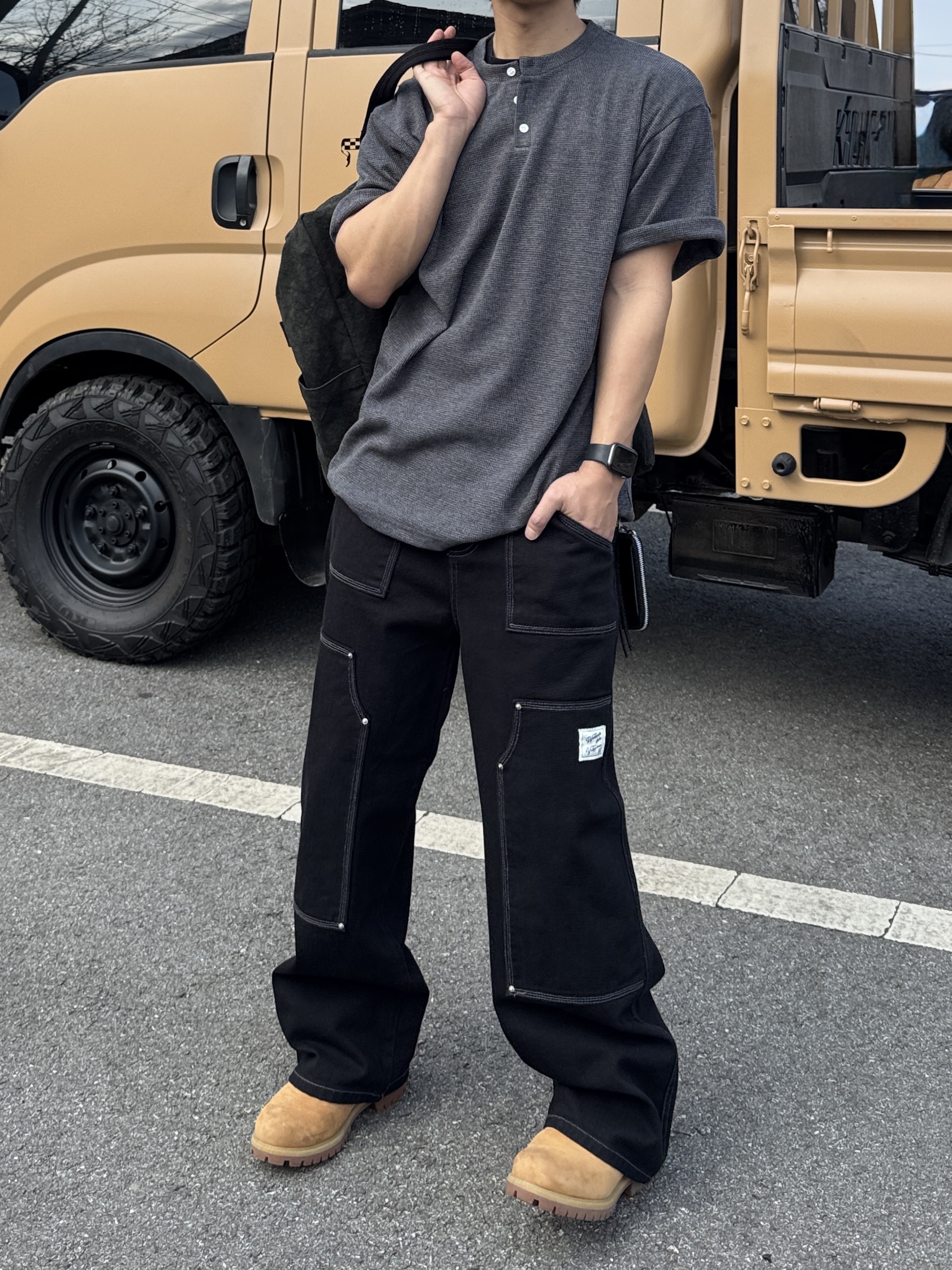 Stussy Canvas Flight Bag Washed Black, Timberland Premium 6 inch Waterproof Boot Wheat Nubuck - Wide 착용 스타일 - 3