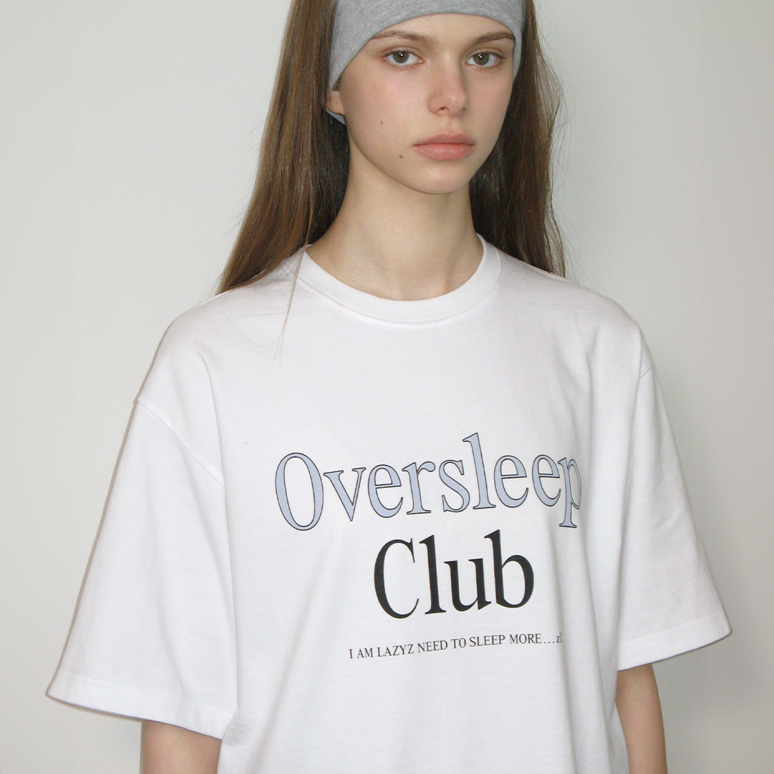 레이지지 오버슬립클럽 유니섹스 티셔츠 화이트(LAZYZ Oversleep Club Unisex Tshirt White) - 2
