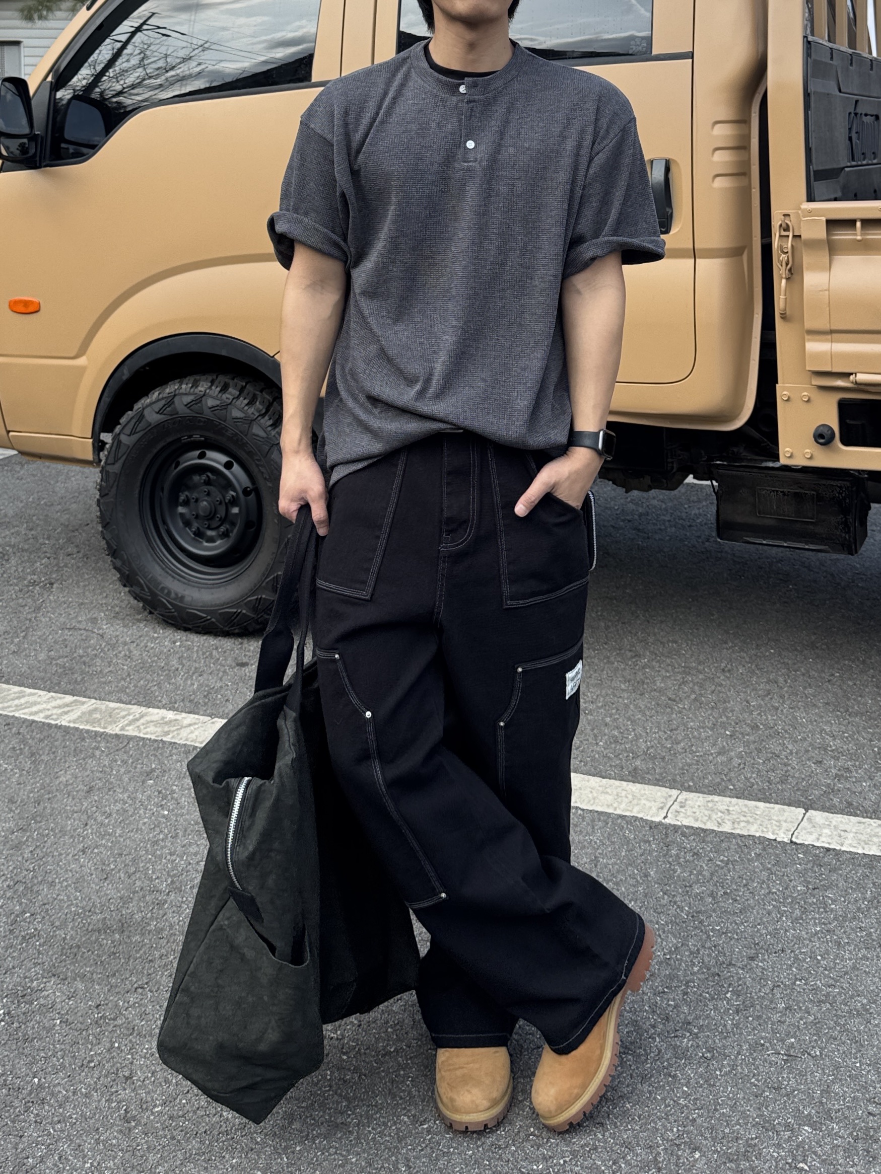 Stussy Canvas Flight Bag Washed Black, Timberland Premium 6 inch Waterproof Boot Wheat Nubuck - Wide 착용 스타일 - 1