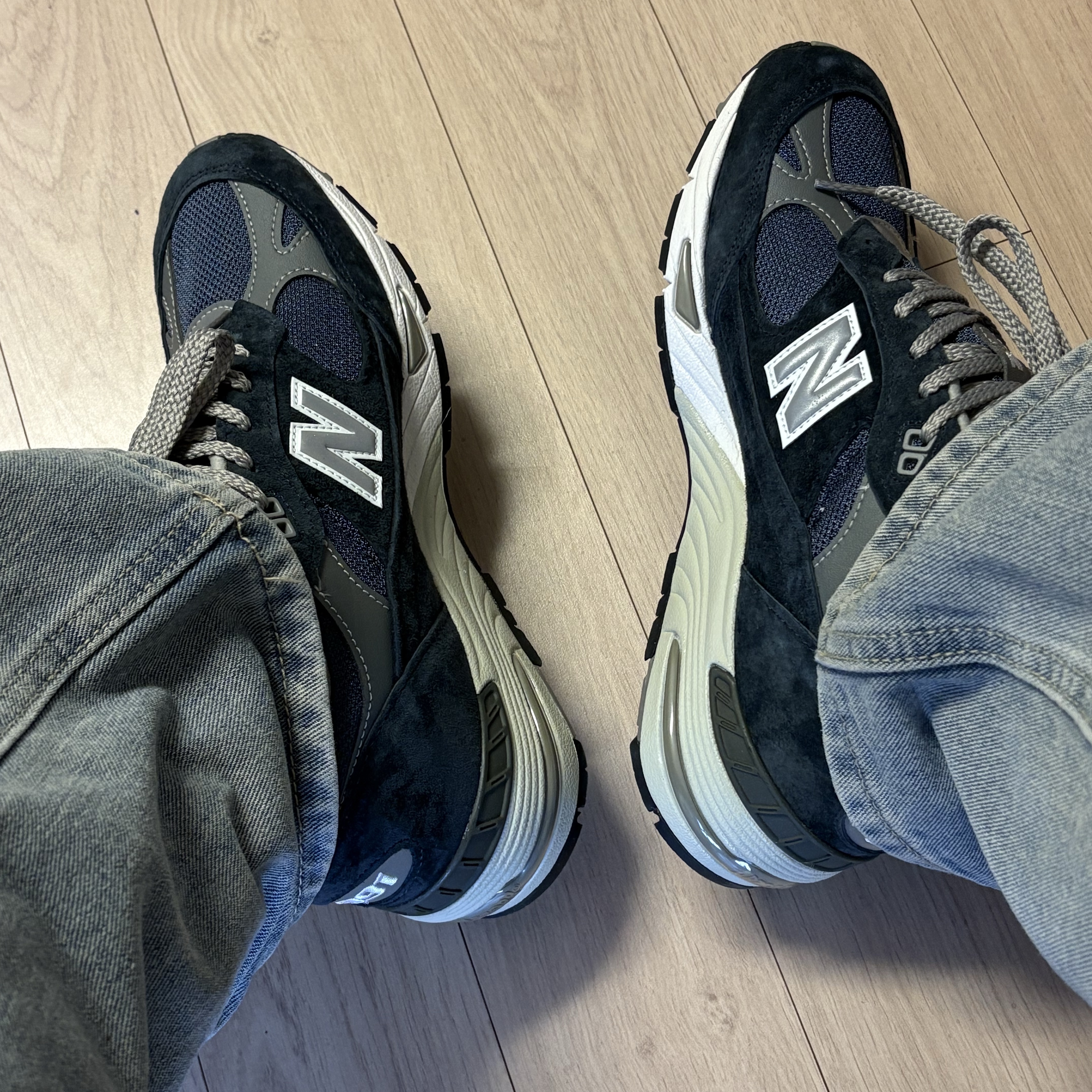 New Balance 991 Made in UK Navy 착용 스타일