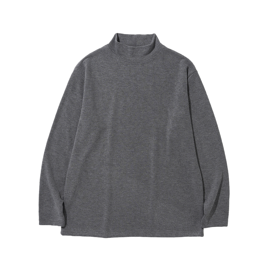 K23AWUK10CH_copy Knitted Half Polar Long Sleeve Knit Charcoal