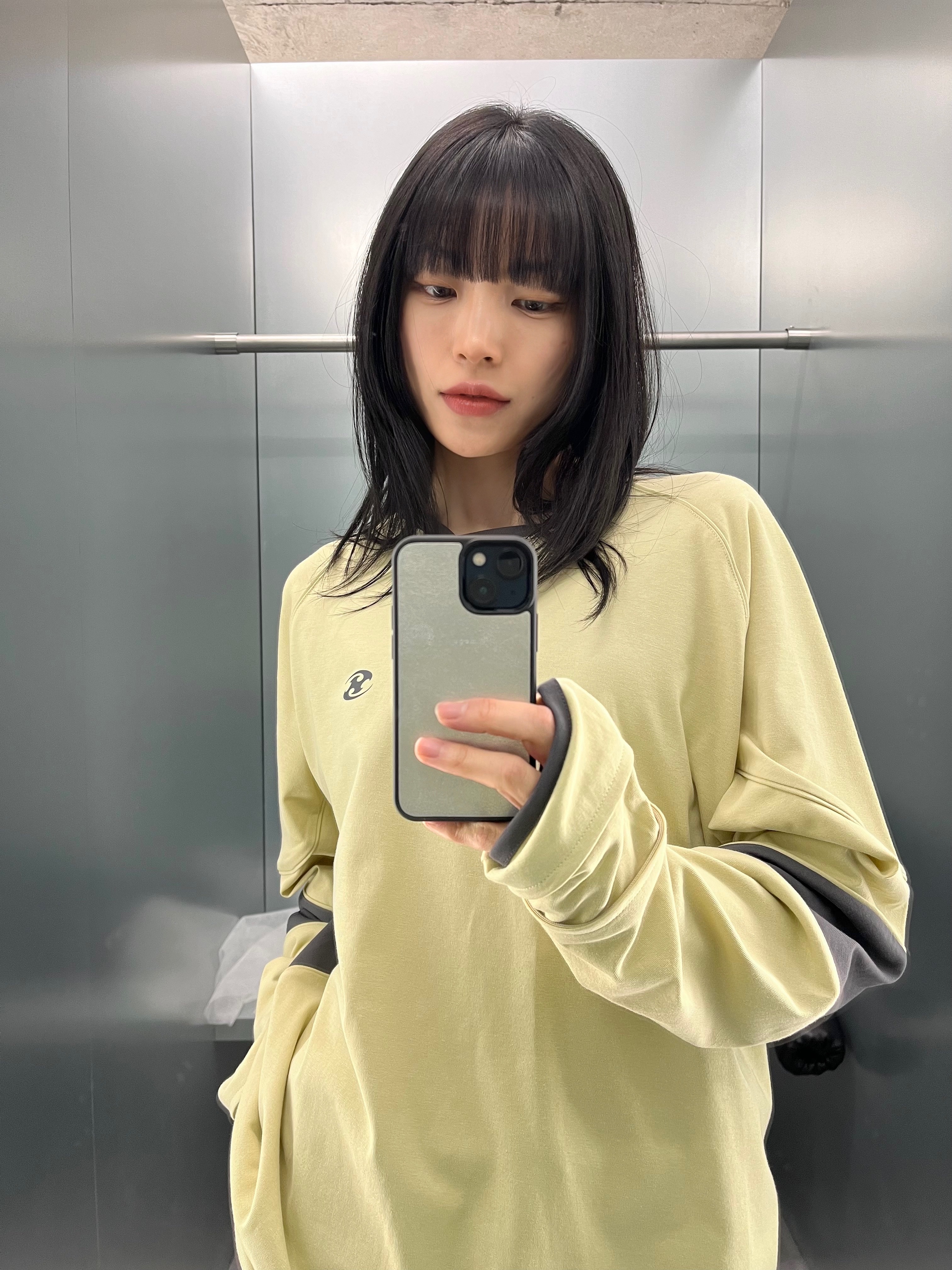 Sansan Gear Piping Block Long Sleeves Yellow - 24SS 착용 스타일