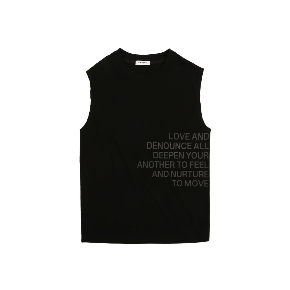 SE24STS05BK Surface Edition Love Sleeveless T-Shirt Black - 대표 이미지 #1