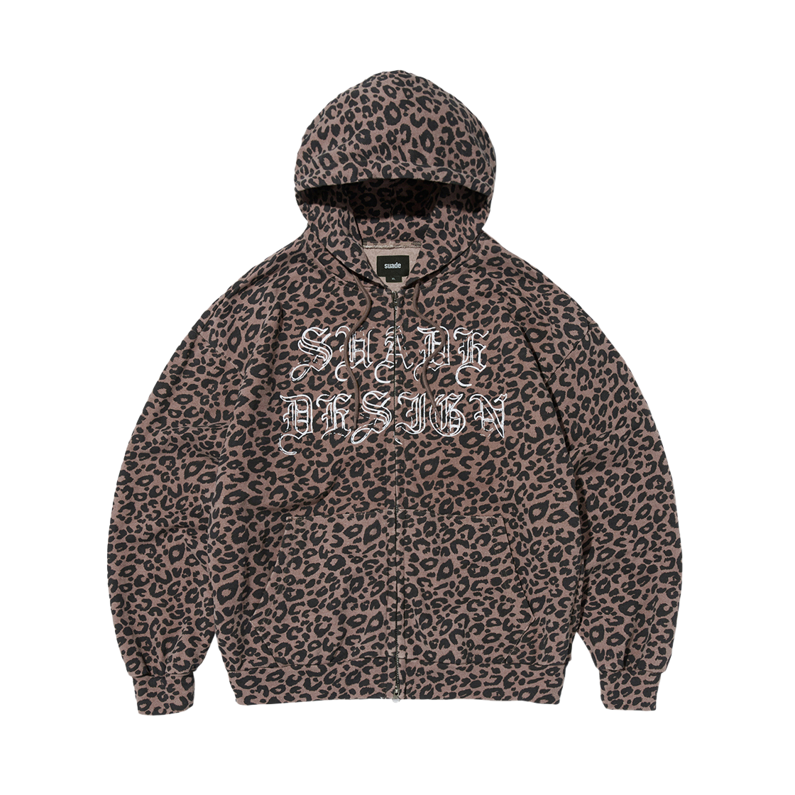 스웨이드 레오파드 후드 집업 레오파드(Suade Leopard Hood zip up Leopard)