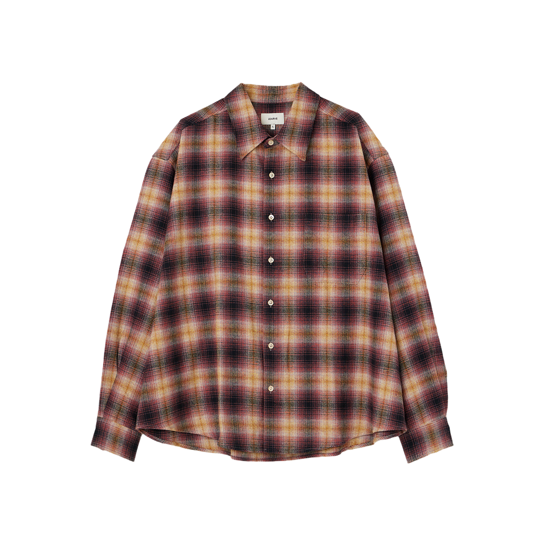 르아브 시바야 맥시대디 체크 셔츠 인디안레드(LEARVE Shibaya Maxi Check Shirts Indian Red)