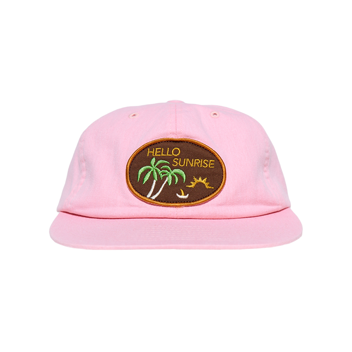 헬로선라이즈 팜트리 와펜 6패널 캡 코랄 핑크(Hello Sunrise Palm Tree Wappen 6Panel Cap Coral Pink)