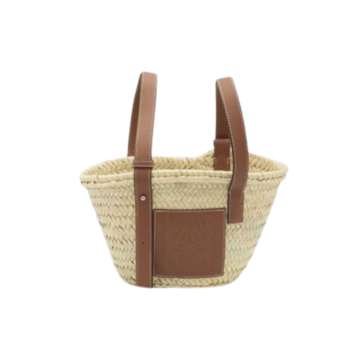 Loewe Small Woven Palm Leaf Basket Bag Natural Tan