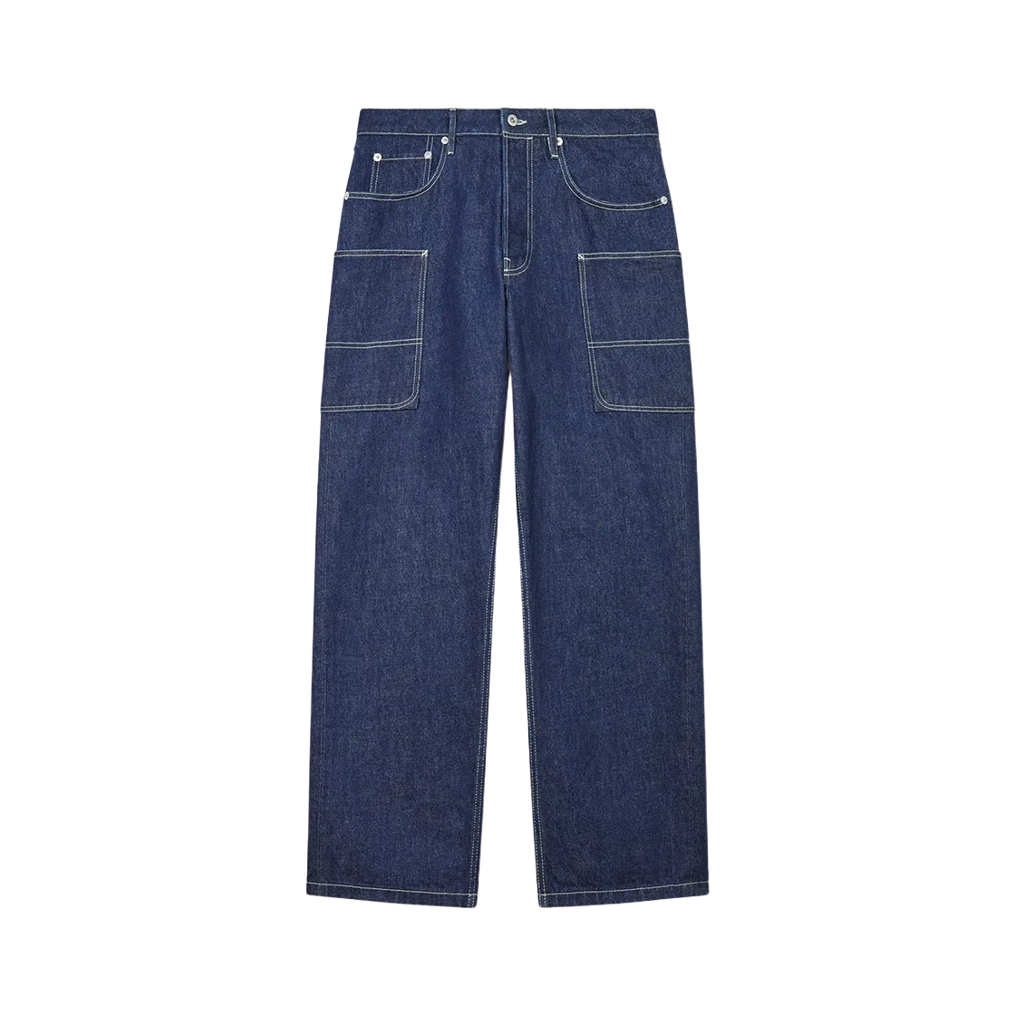 KM4DPADKZ09BL Kenzo Cargo Monkey Fit Jeans Rinse Blue Denim - 24FW
