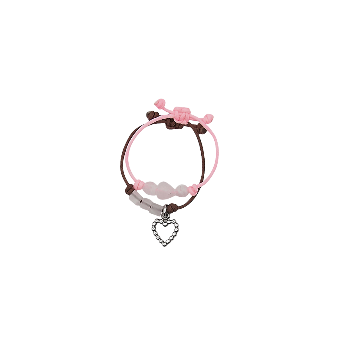 nff239 Nff Gem String Ring Set Pink Brown - 대표 이미지 #1